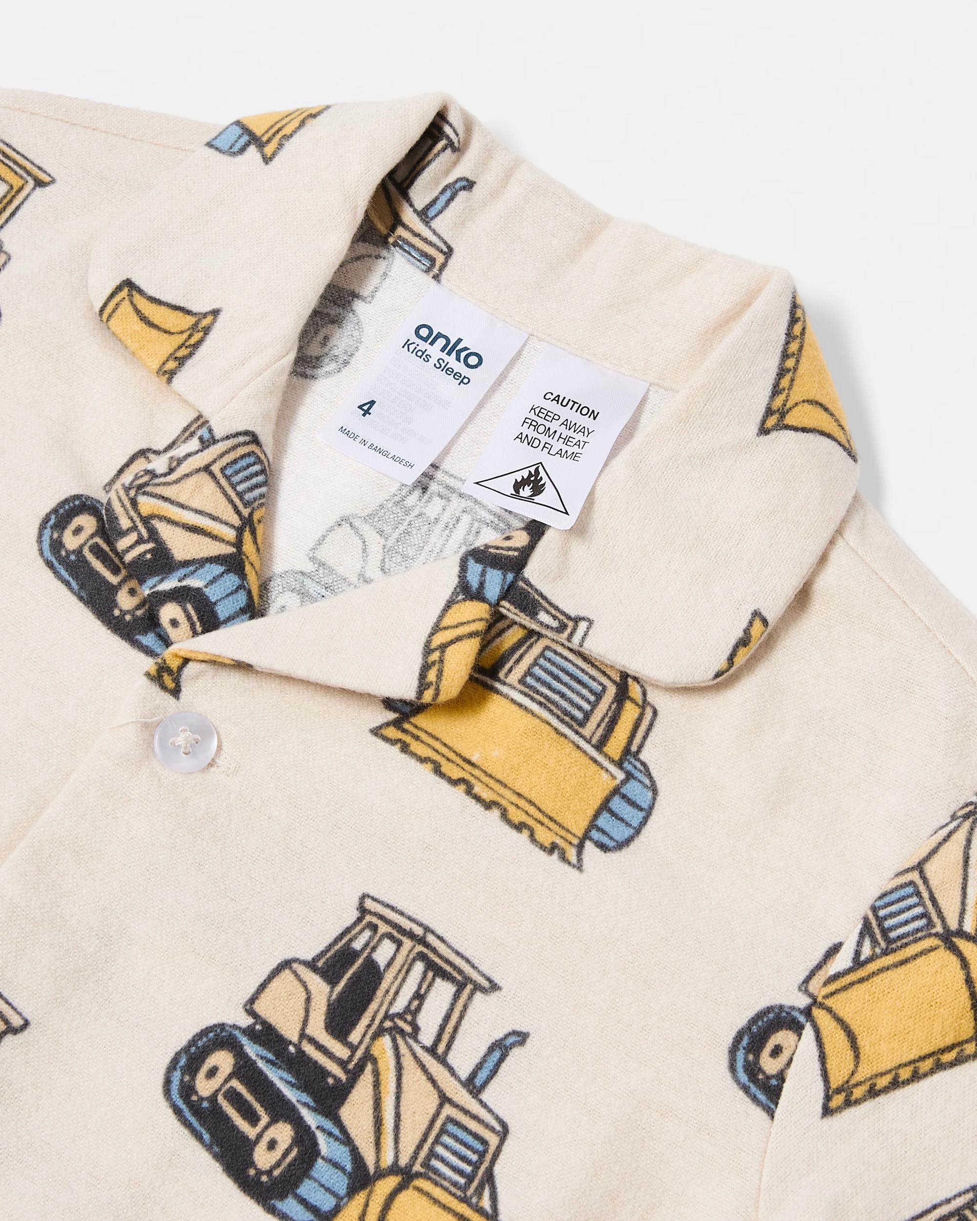 2 Flannel Pyjama Set Bge Dozers, 2 of 3