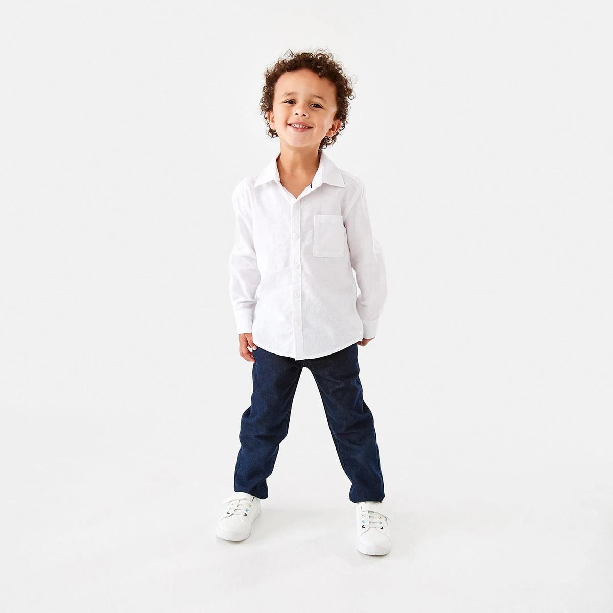 6 Long Sleeve Linen Shirt White, 6 of 9