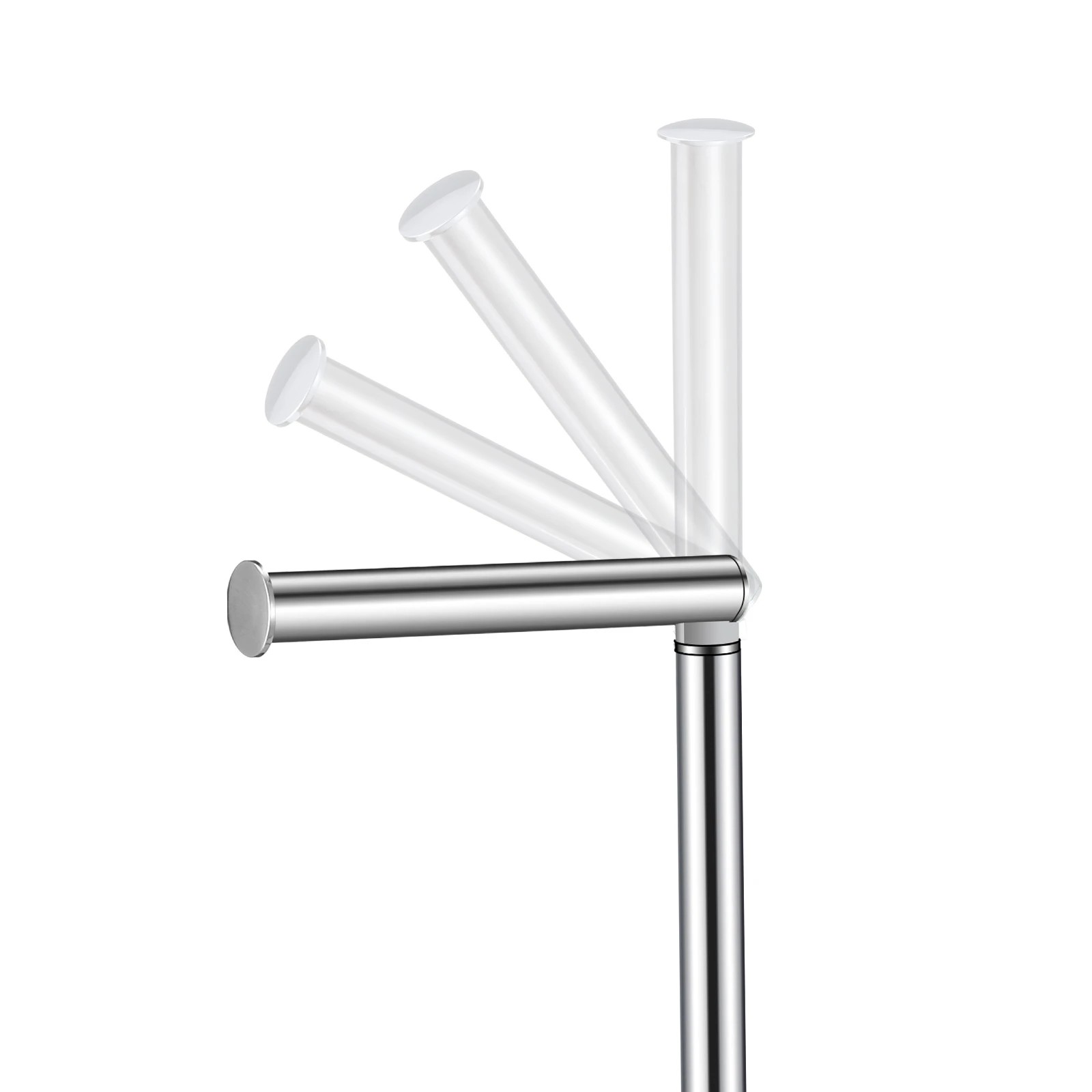 3 LUXSUITE Free Standing Toilet Paper Holder Adjustable Bathroom Organiser Spare Tissue Roll Storage Reserve Floor Stand, 3 of 5