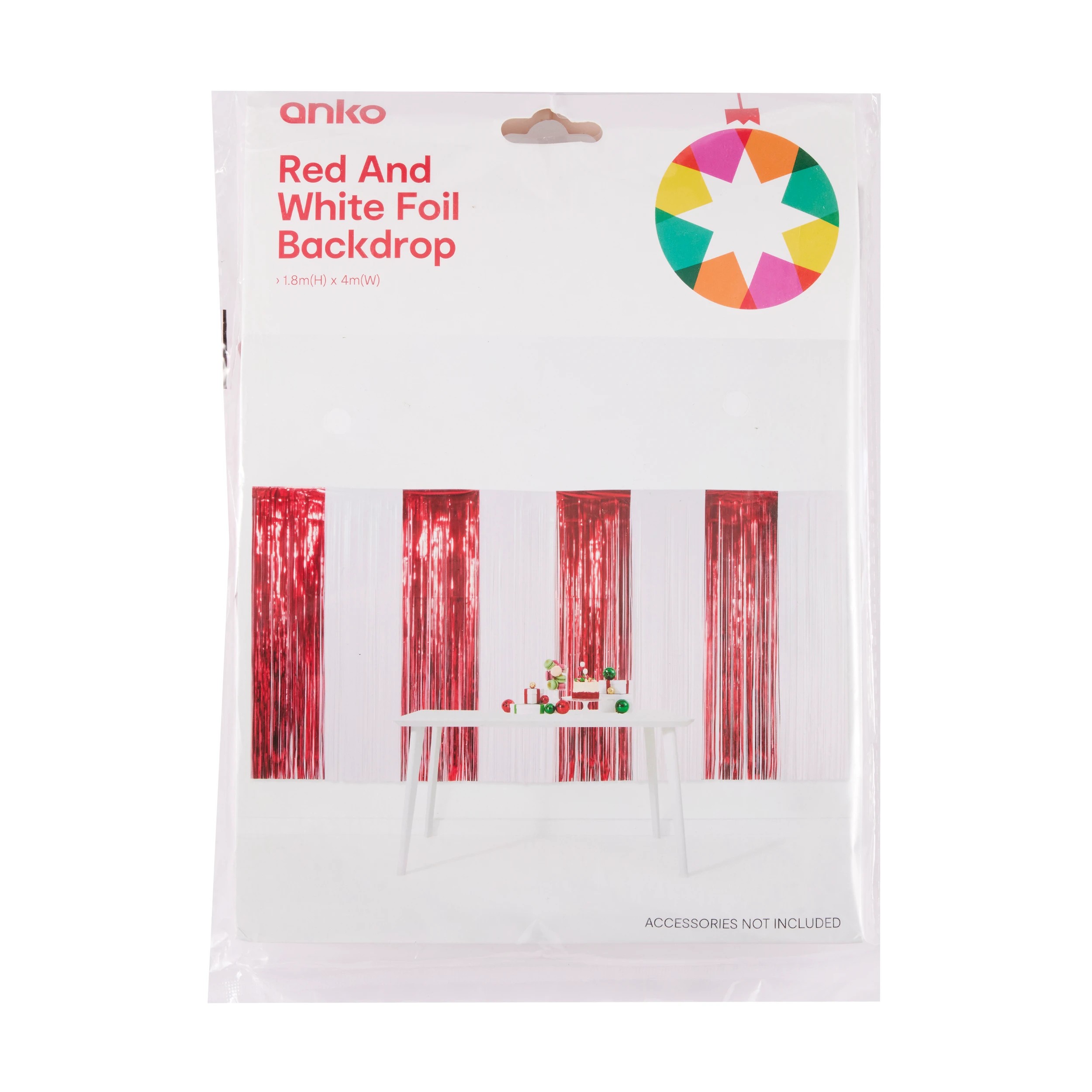 3 Red and White Foil Backdrop, 3 of 3