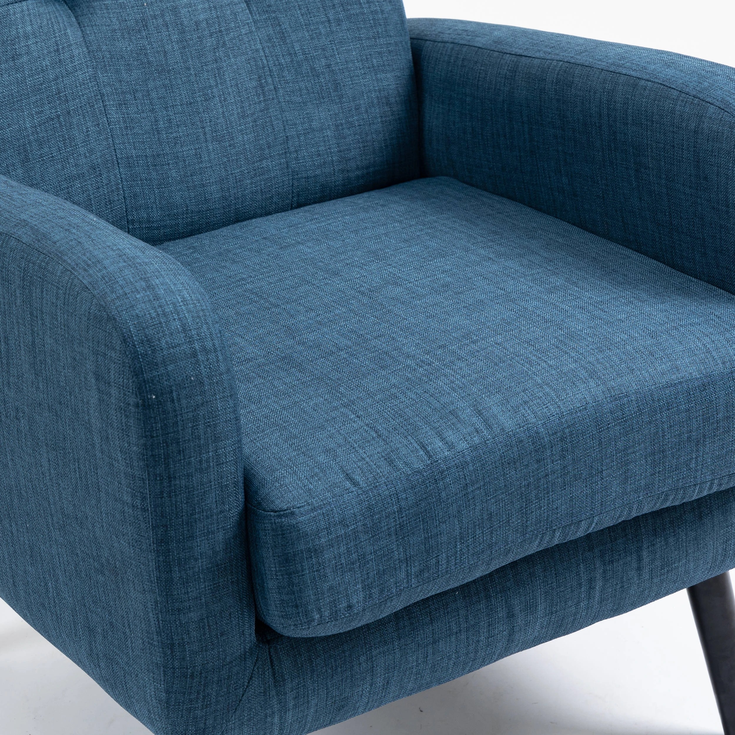 8 IHOMDEC Tub Armchair with Rubberwood Legs - Blue - Blue, 8 of 9