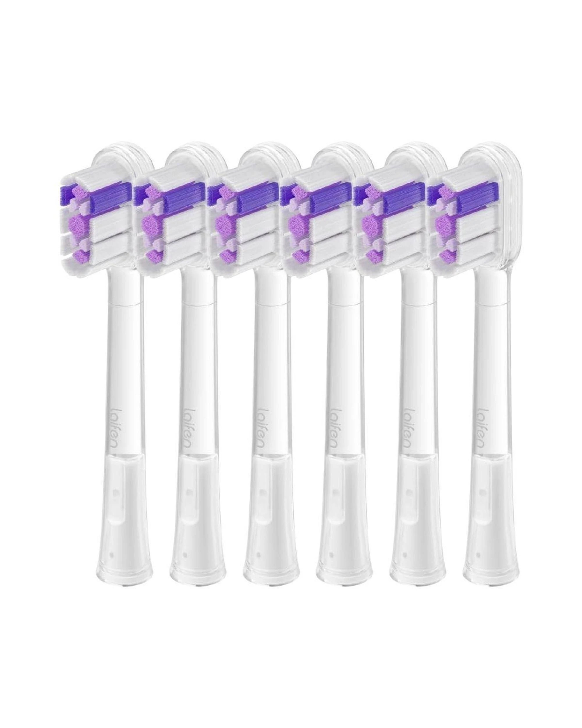 1 Laifen Cushioned Toothbrush Heads 6 Pack Ultra Whitening DuPont Bristles Gentle Gum Care, 1 of 7