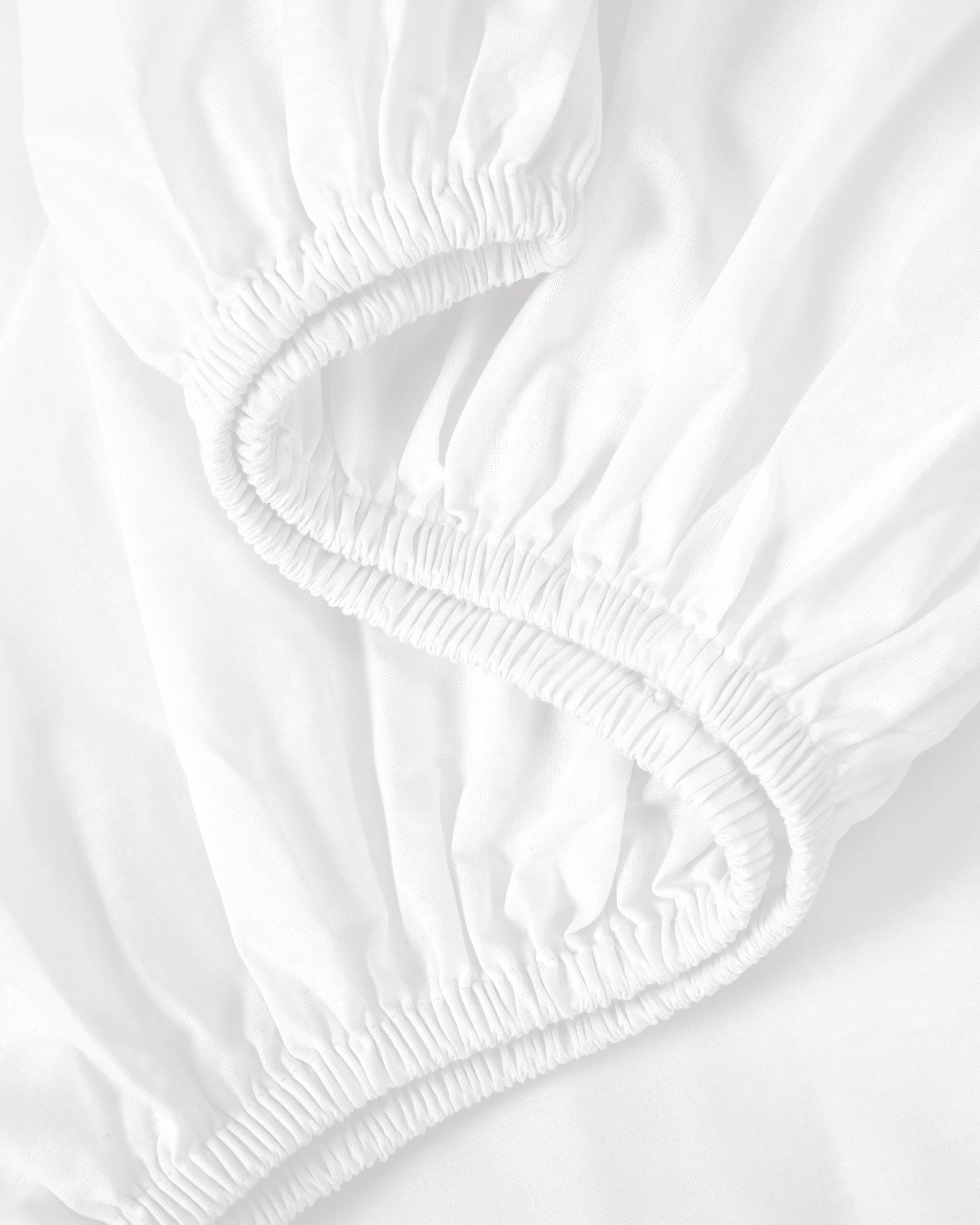 3 180 Thread Count Fitted Sheet - Queen Bed, White, 3 of 4