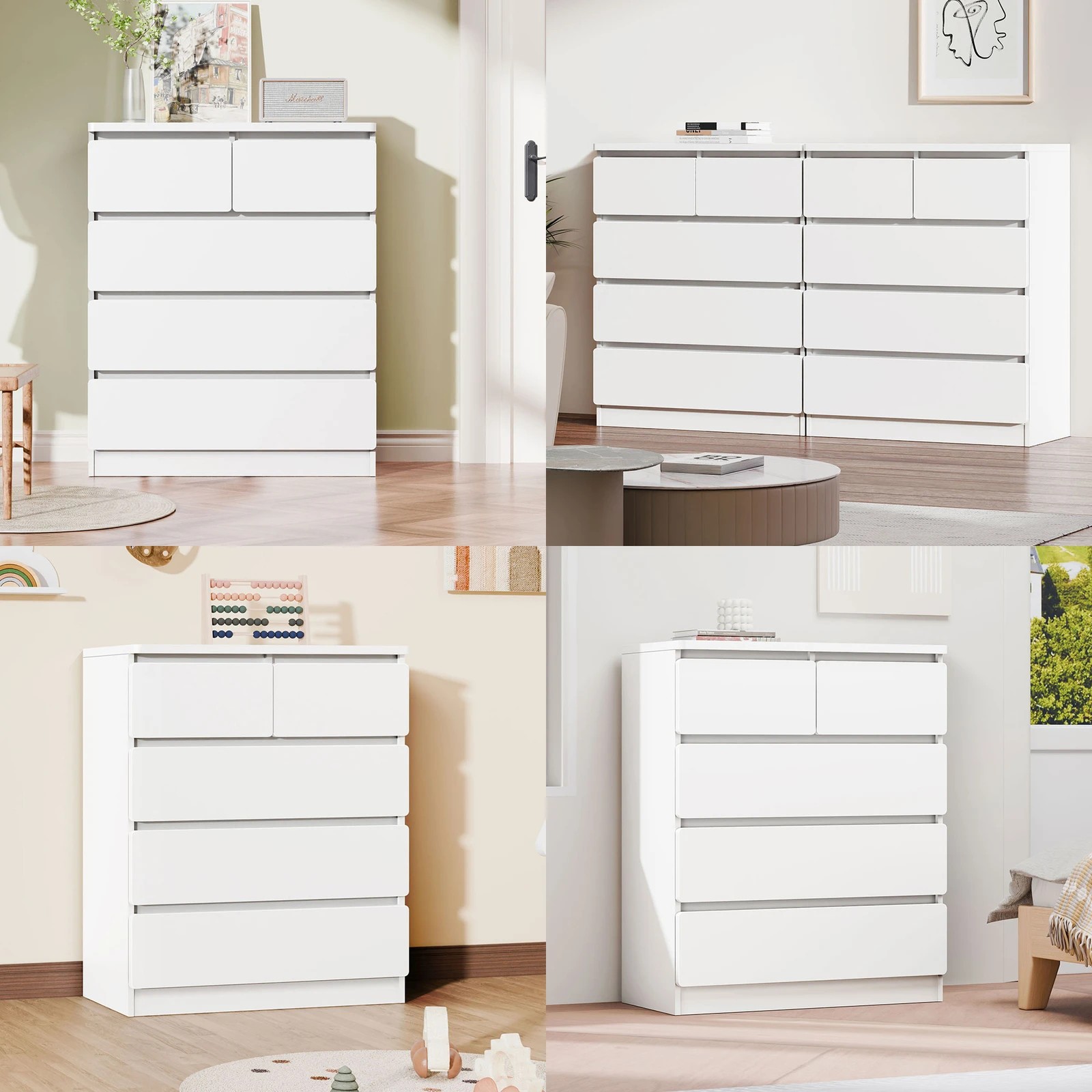 4 Alfordson 5 Chest of Drawers Minimalist Storage Cabinet Dresser - White, 4 of 10