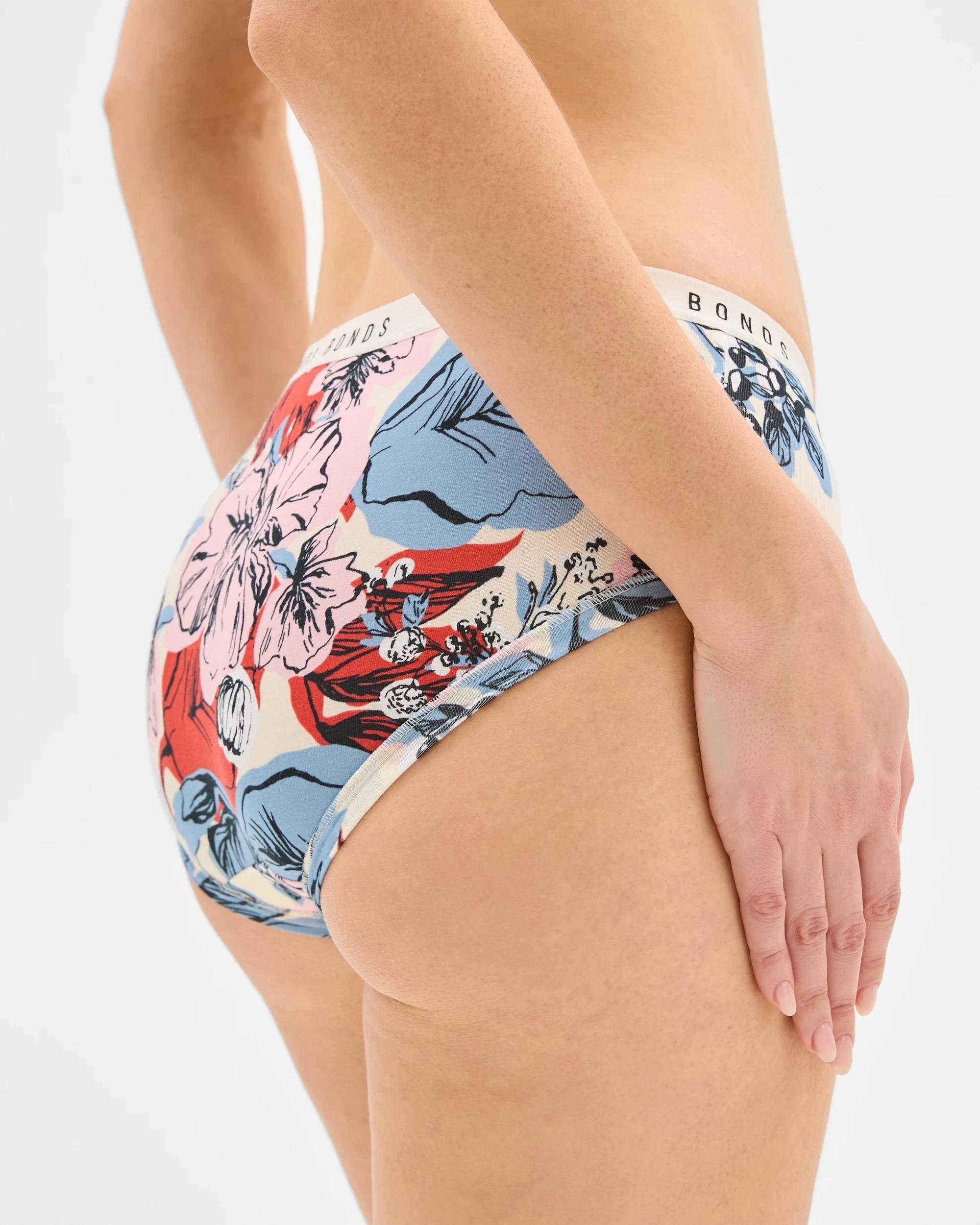 4 Bonds Cottontails 3 Pack Midi Briefs MULTI/SUMMER BLOOM, 4 of 4