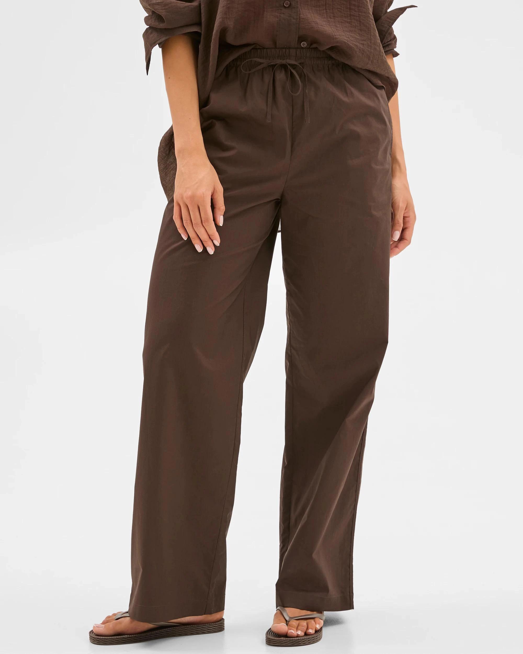 3 Lily Loves Poplin Pants DEEP BROWN, 3 of 6