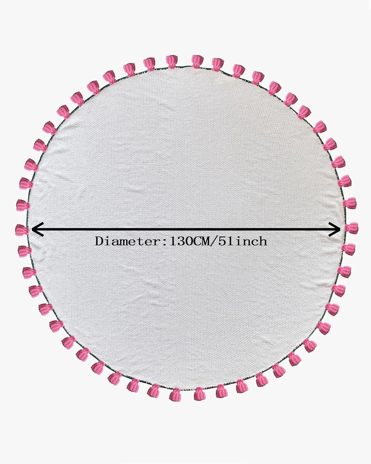 2 Gioia Casa 3-in-1 Round Rosebud Knit Throw  130cm - Pink, 2 of 7