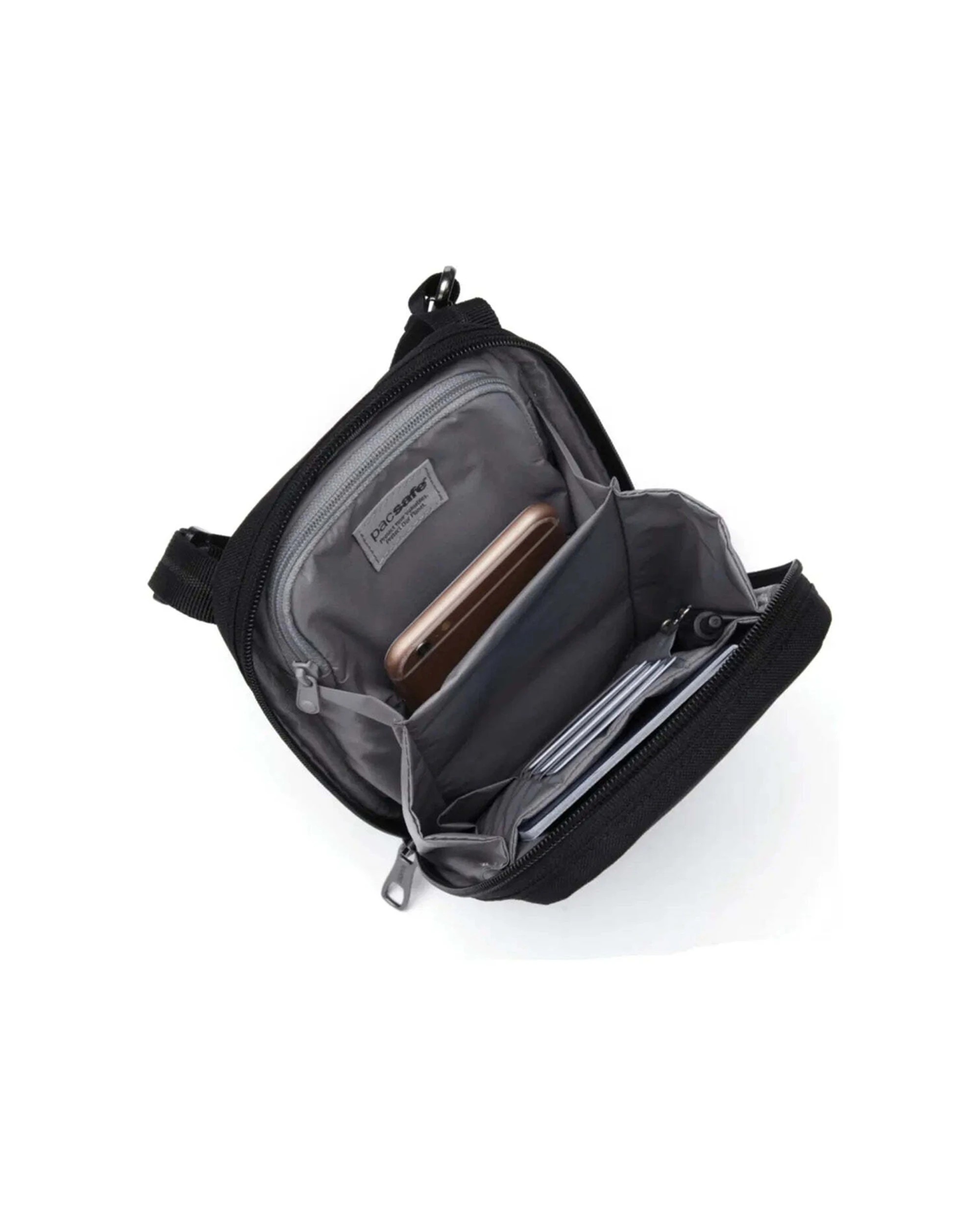 3 Pacsafe RFIDsafe Tech Crossbody RFID Blocking Anti-Theft Compact Water Jet - Black, 3 of 8
