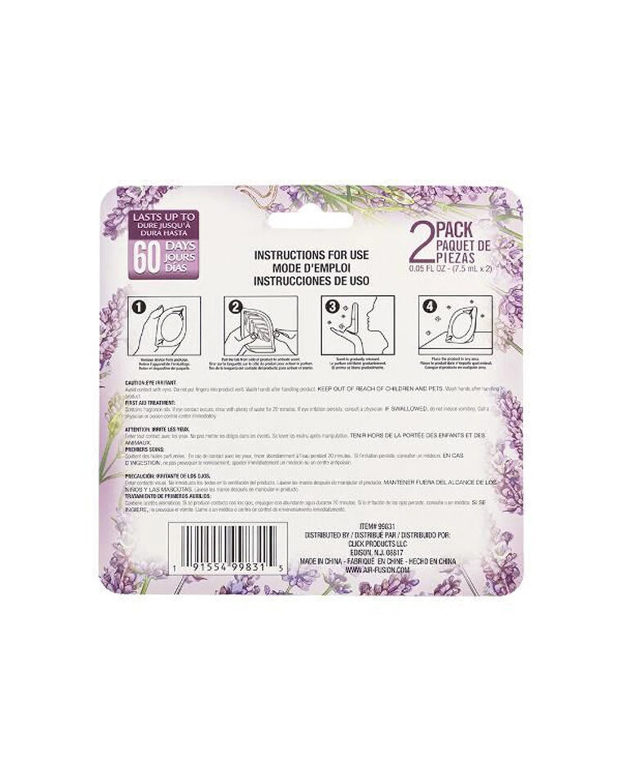 3 Air Fusion 6x 2pc Car Vent Clip Air Freshener 7.5ml - Purple, 3 of 3