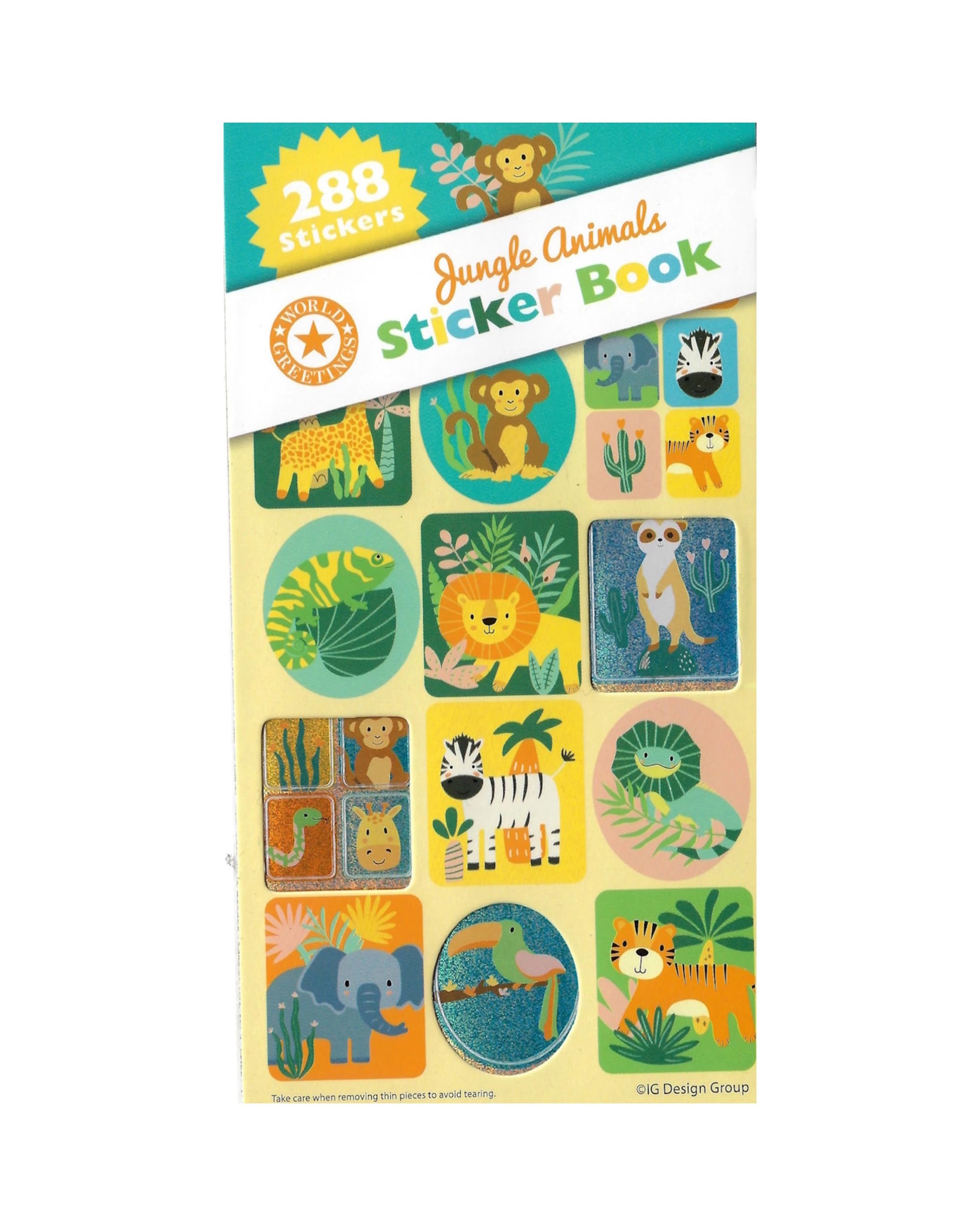 1 Artwrap Jungle Animals Sticker Book 12 Sheets - Multi, 1 of 1