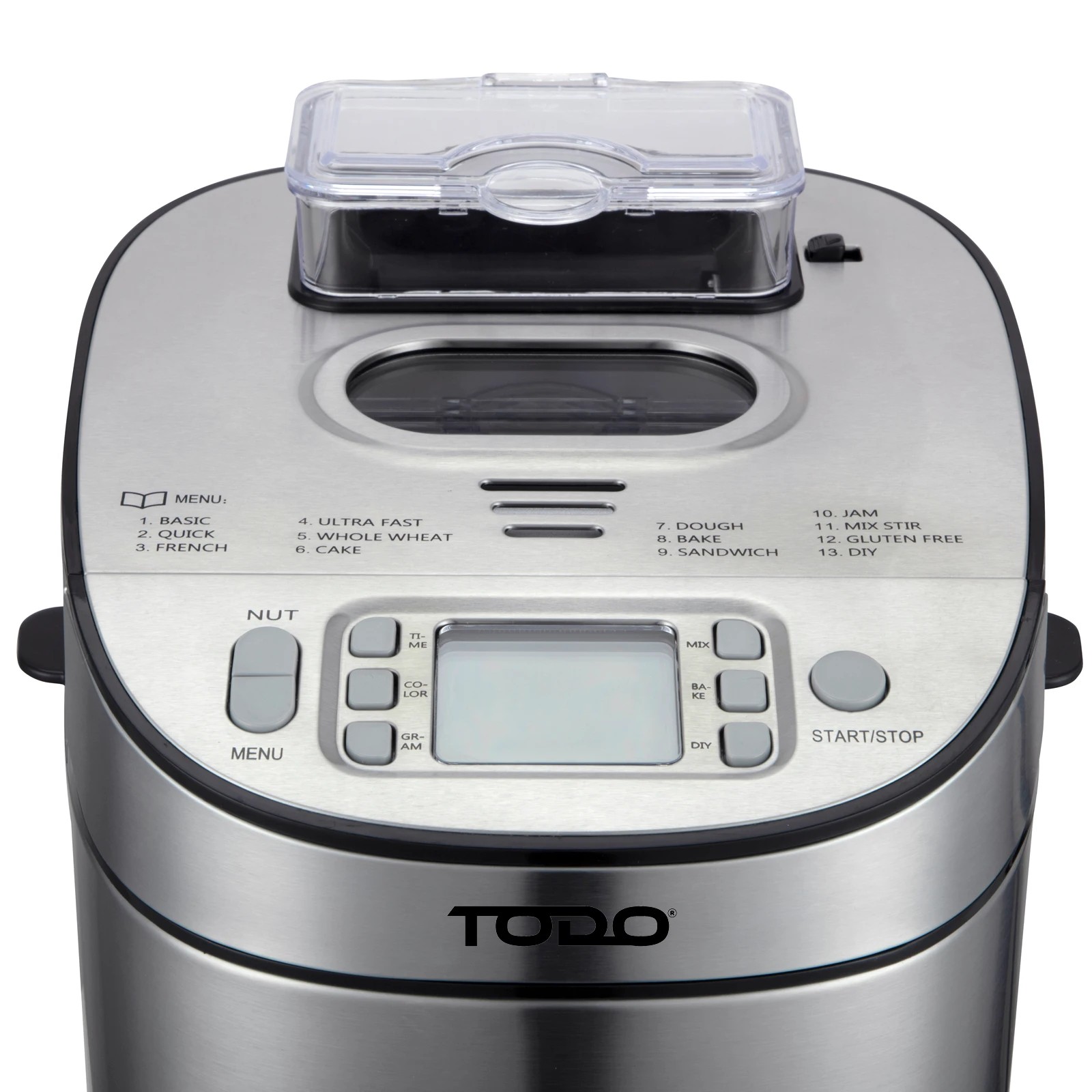 5 TODO Stainless Steel Bread Maker 13 Programs Menu 550W Power Fruit Nut Dispenser Keep Warm Function, 5 of 7