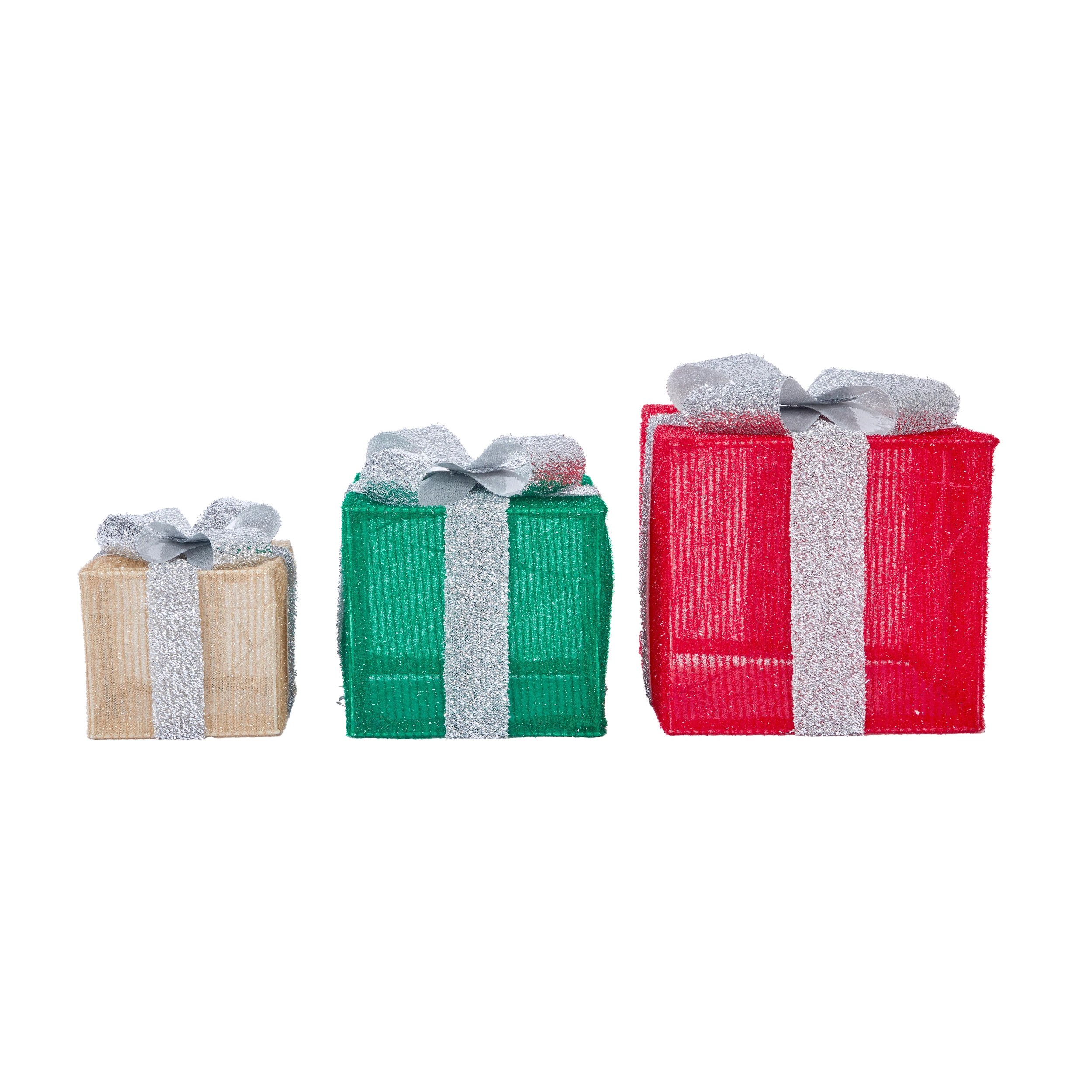 4 3 Pack Battery Operated LED Light Up Presents, 4 of 8