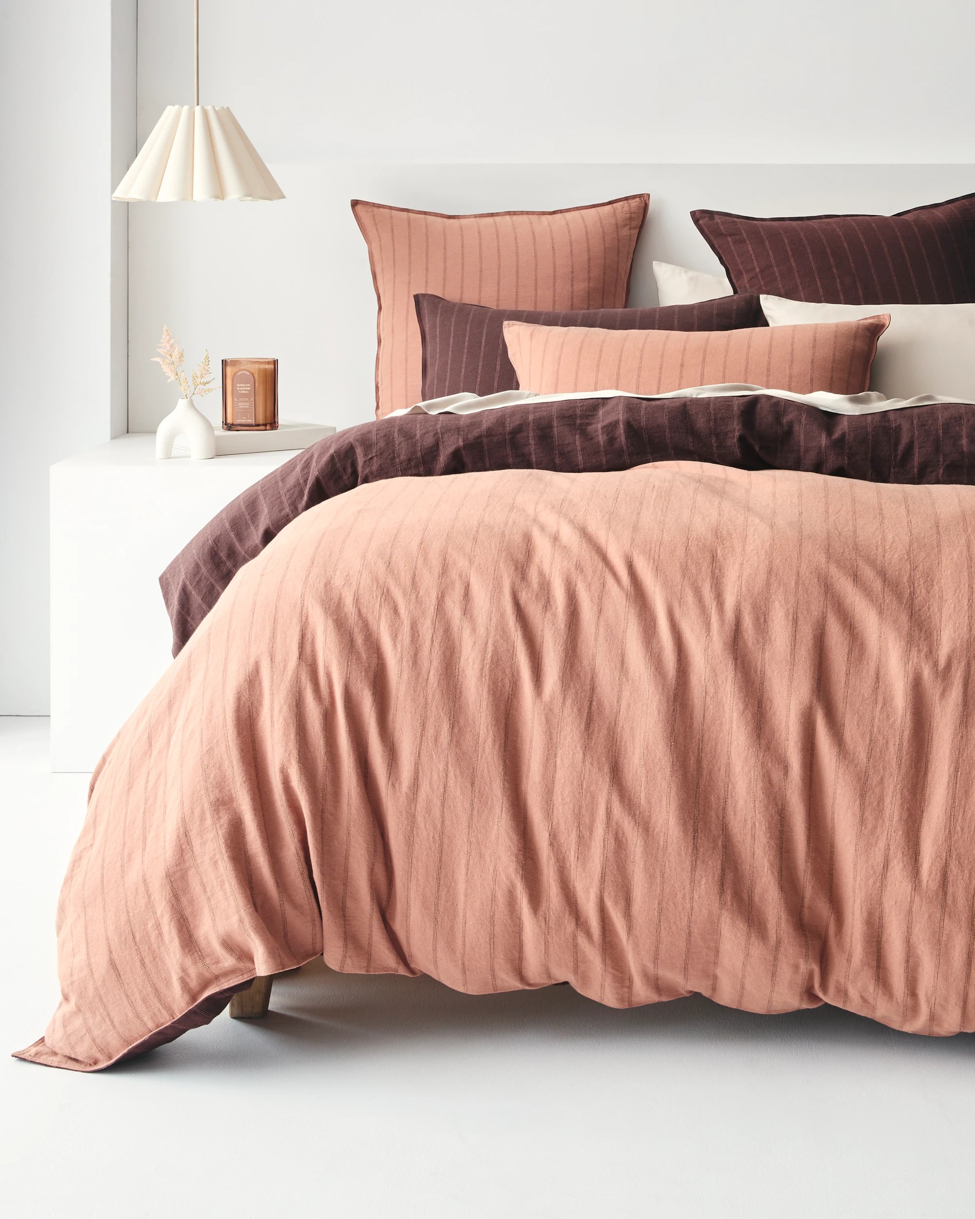 2 Target Adelle Stripe Linen/Cotton Quilt Cover Set - Queen Bed - Brown, 2 of 9