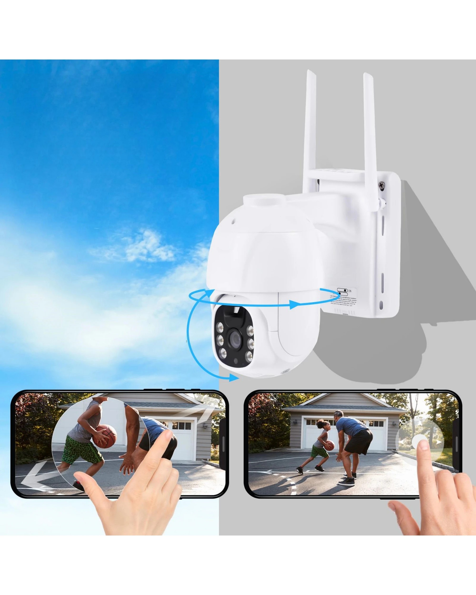 7 ADVWIN 4 PCS Solar Security Camera - White, 7 of 7