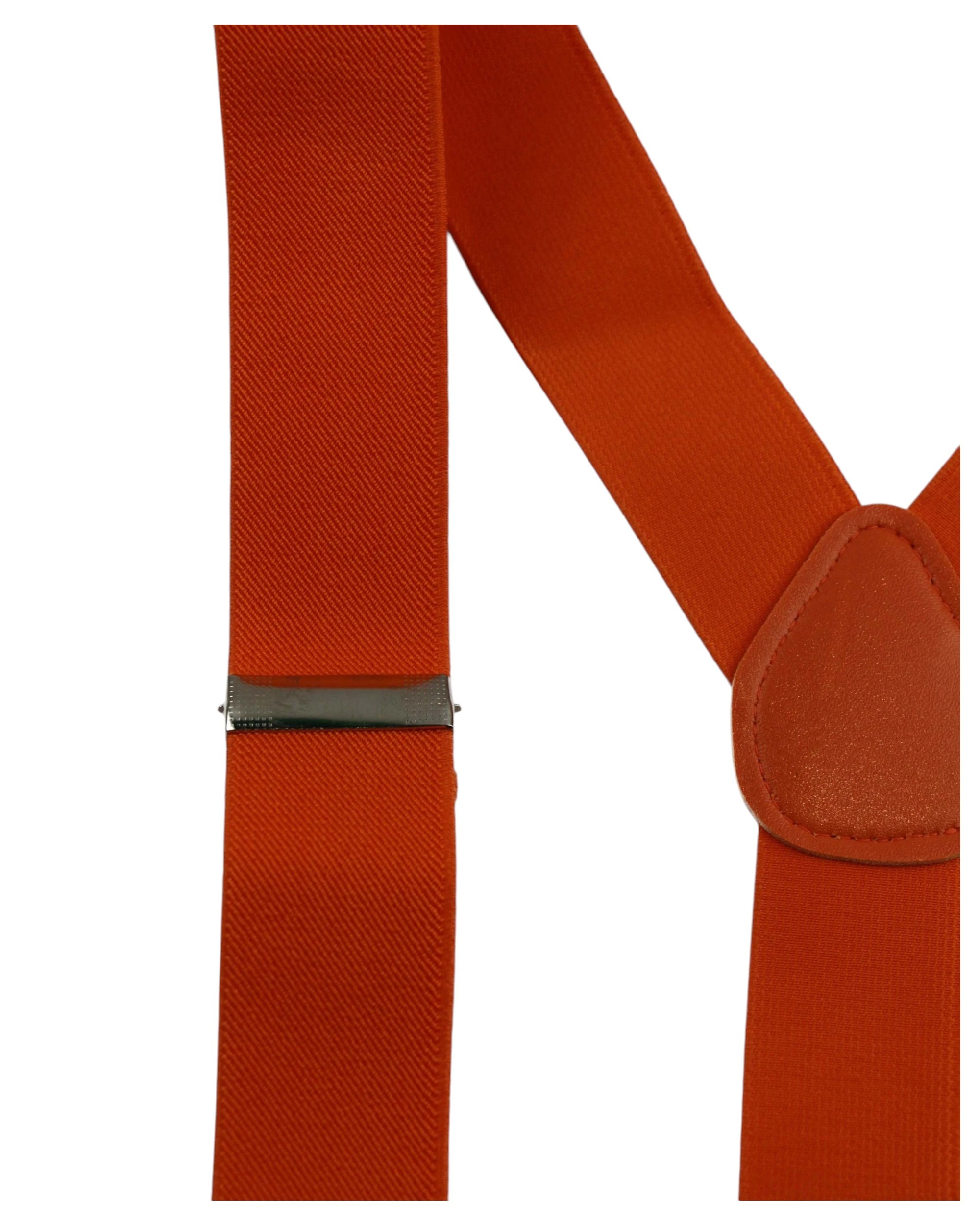 3 Zasel Mens Adjustable Wide Heavy Duty 100cm Suspenders - Orange, 3 of 4