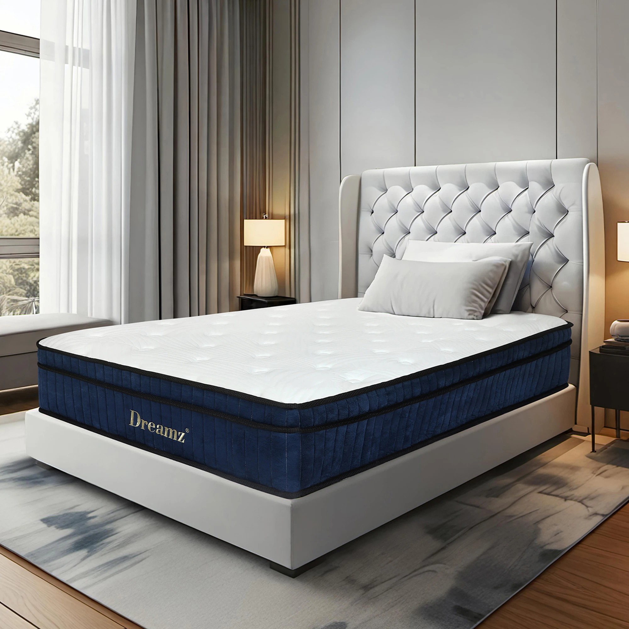 8 Dreamz Spring Mattress 7 Zone Bed Pocket Medium Firm Memory Foam 34cm Single, 8 of 9