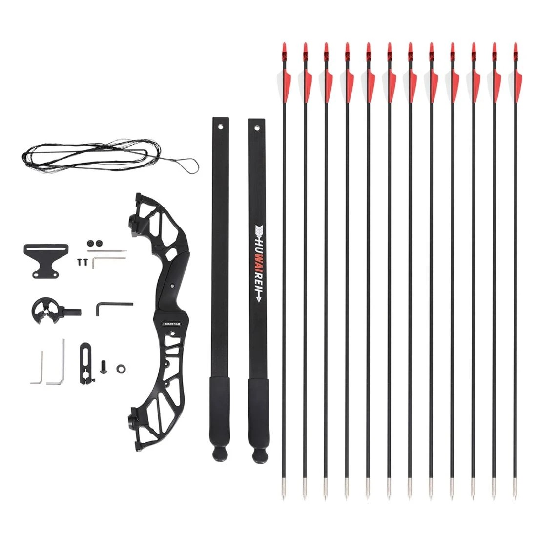 3 Everfit 55lbs Bow Arrow Set Recurve Takedown Archery Hunting for Beginner Red - Multi, 3 of 6