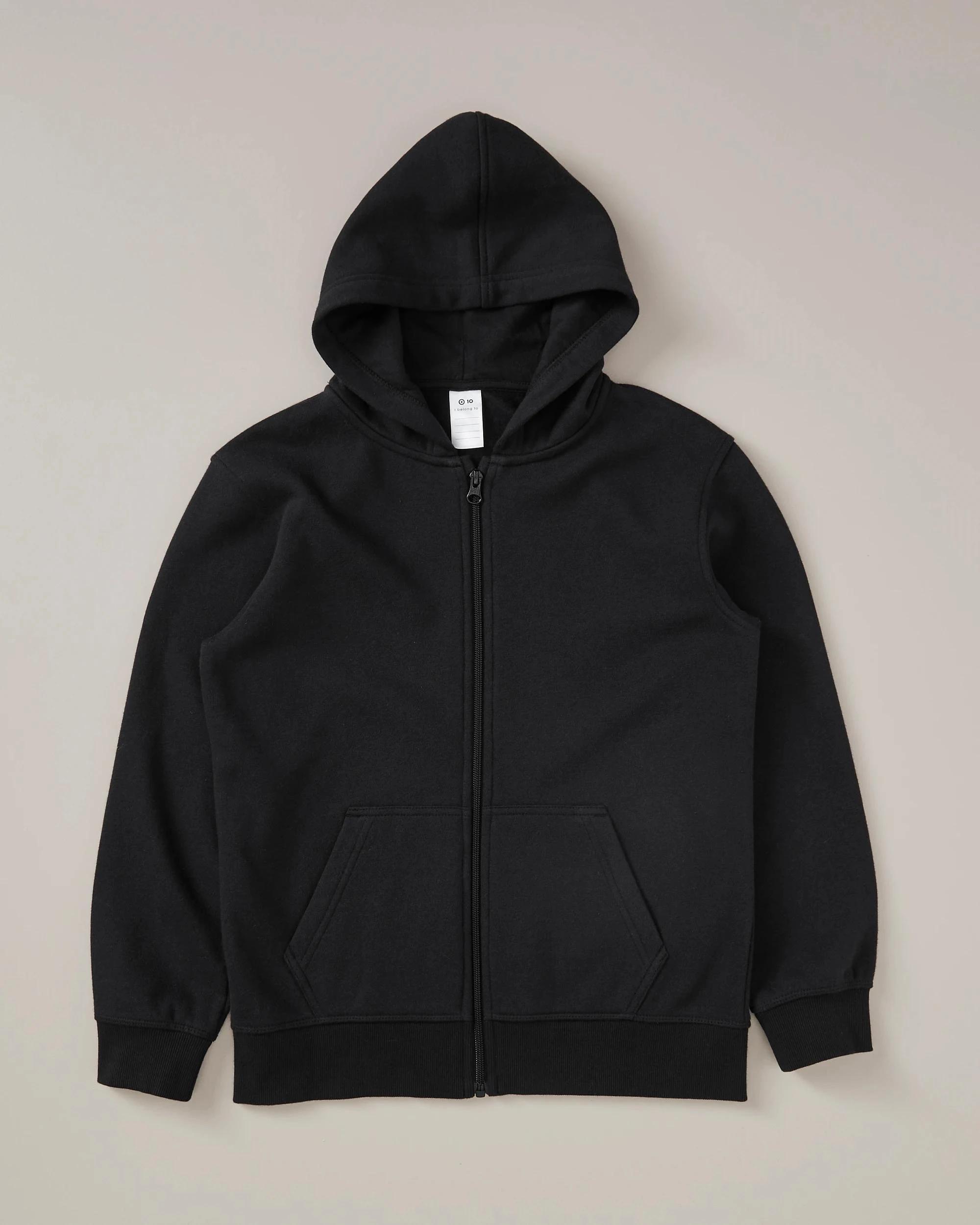 3 Target School Fleece Zip Thru Hoodie BLACK, 3 of 10