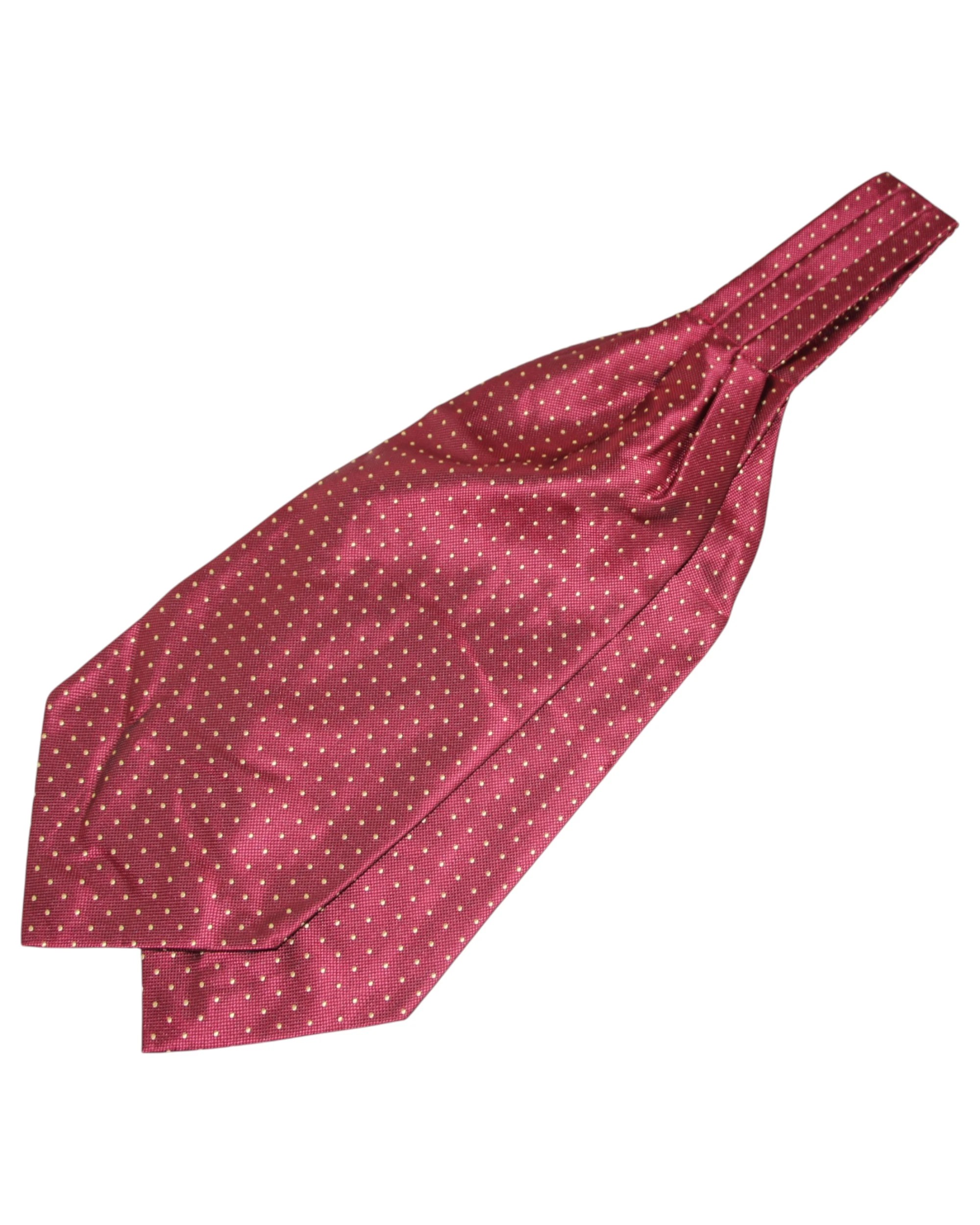 3 Zasel Mens Maroon & Gold Mini Polka Dot Cravat - Multi, 3 of 4
