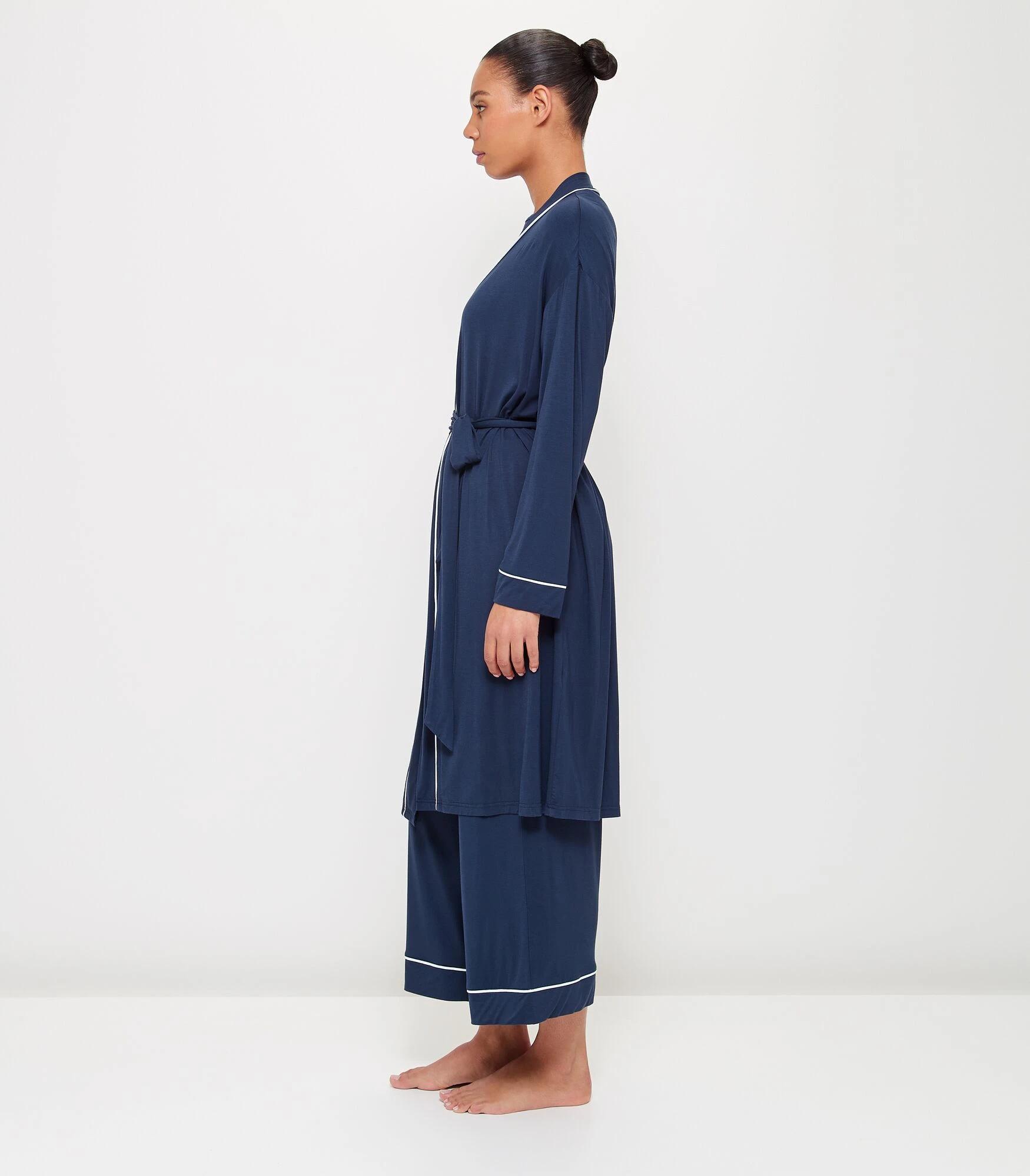 3 Target Woman Soft Comfort Bamboo Sleep Robe NAVY BLUE, 3 of 6