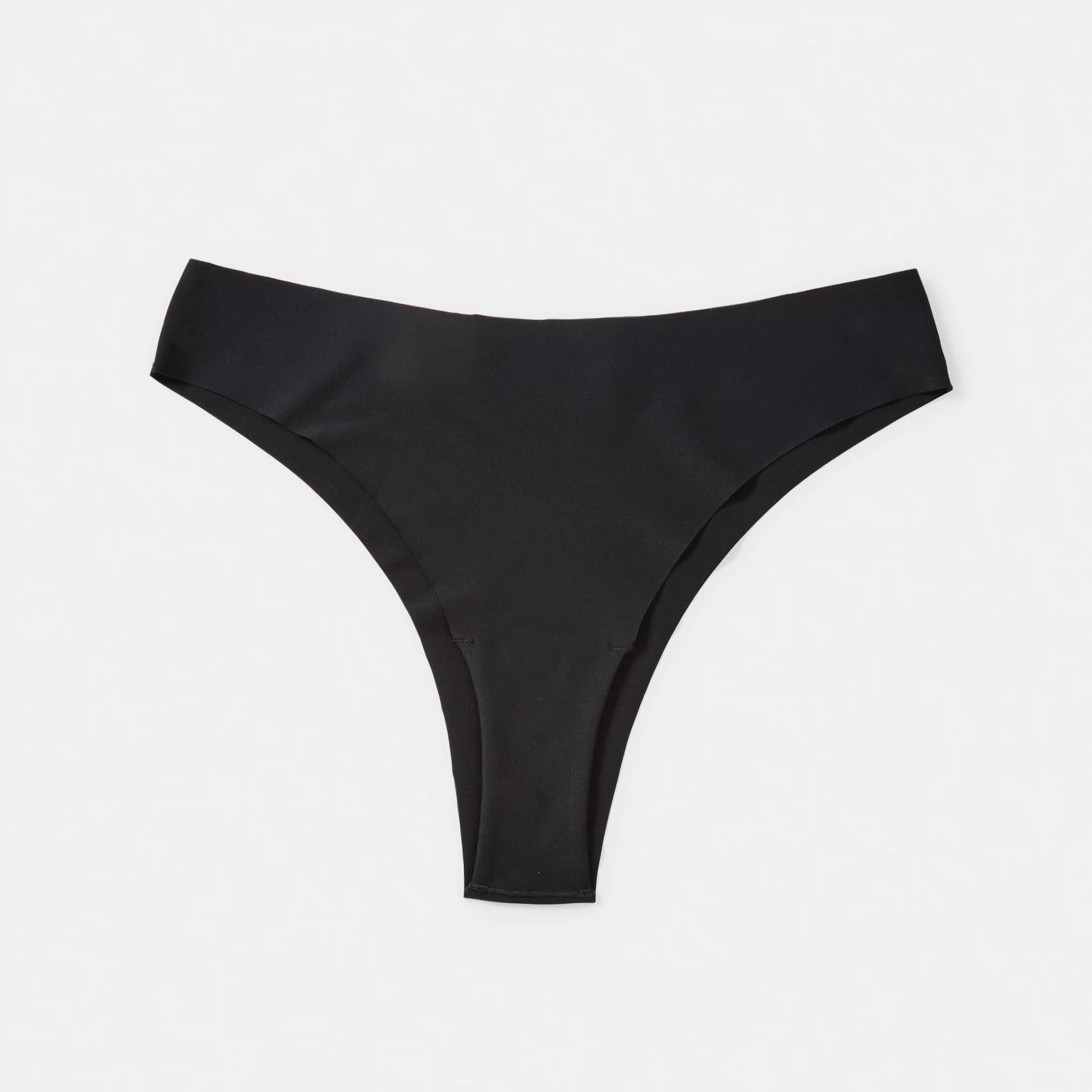 4 3 Pack No Show Cheeky Bikini Briefs Black, 4 of 6