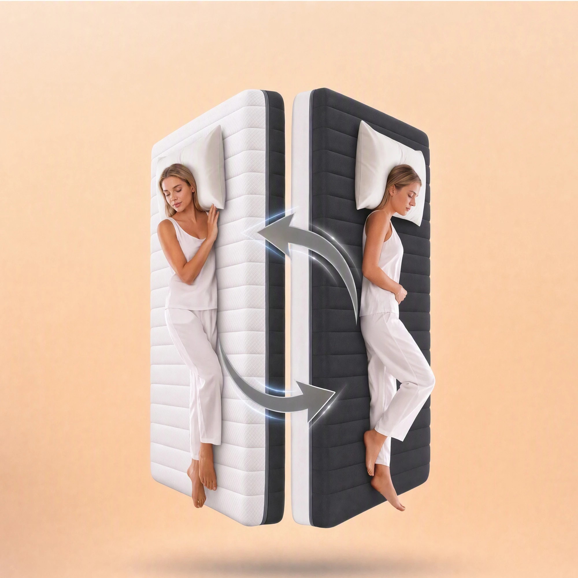 2 Giselle Bedding 18cm Memory Foam Mattress Dual Feel Reversible Foam - King Single Bed - Multi, 2 of 10