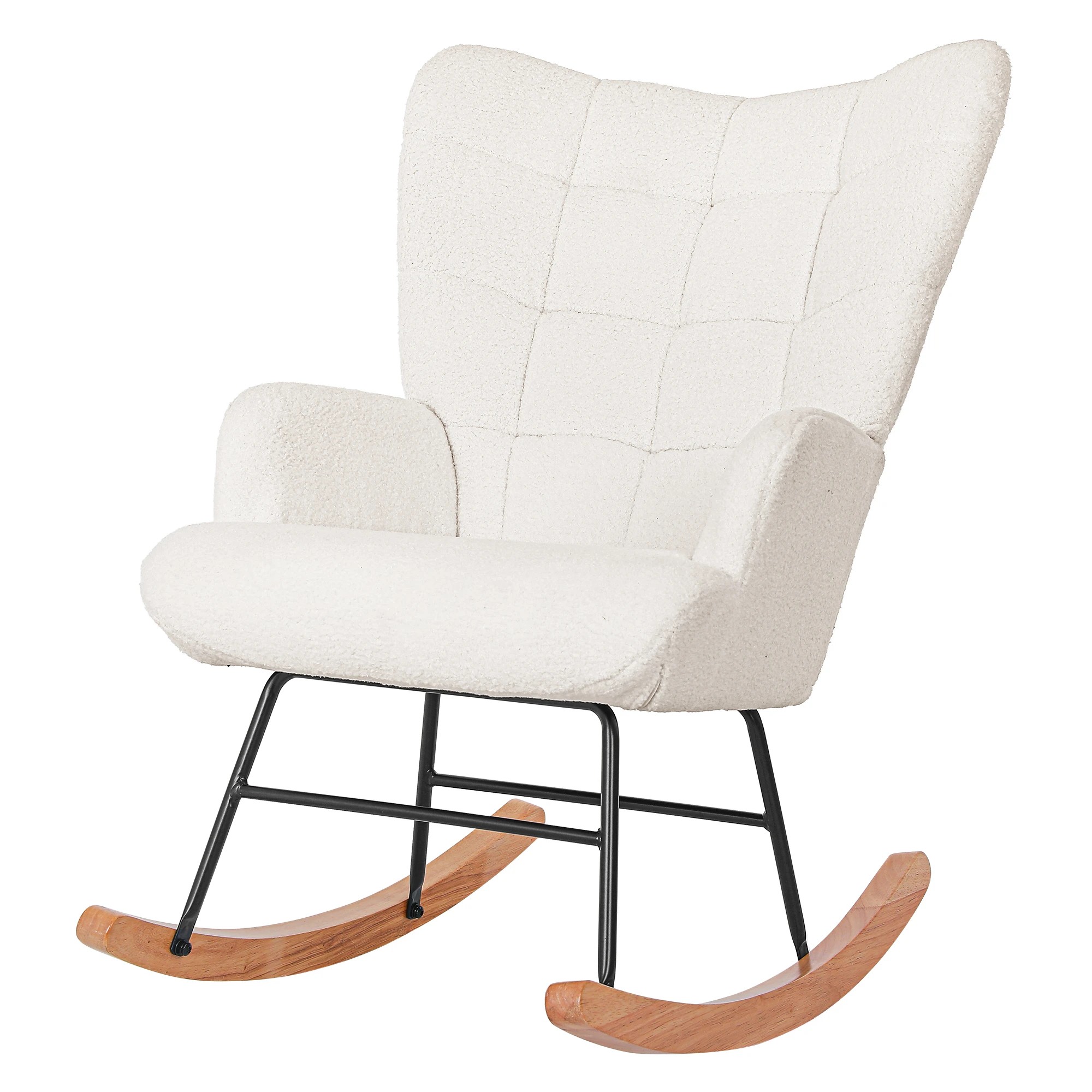 1 Levede Rocking Chair Boucle Armchair - Beige, 1 of 4
