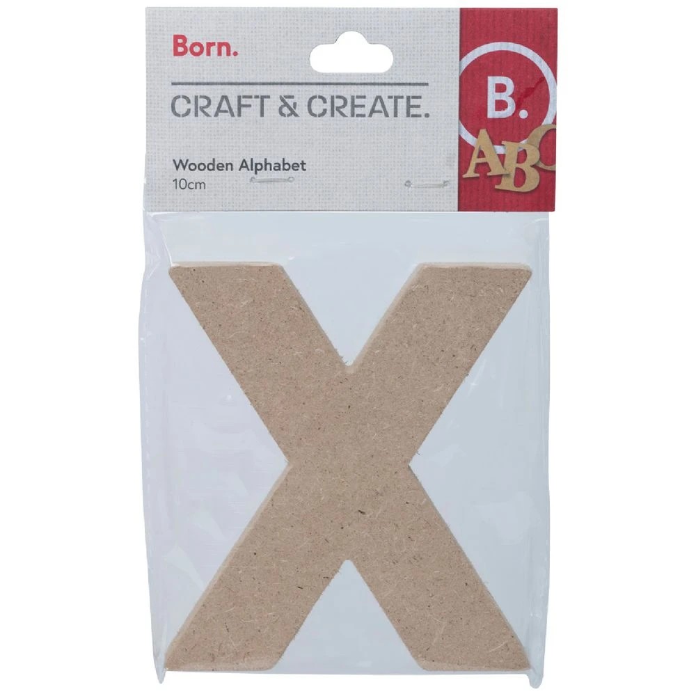 1 Born Wooden Alphabet Letter X 10cm, 1 of 3