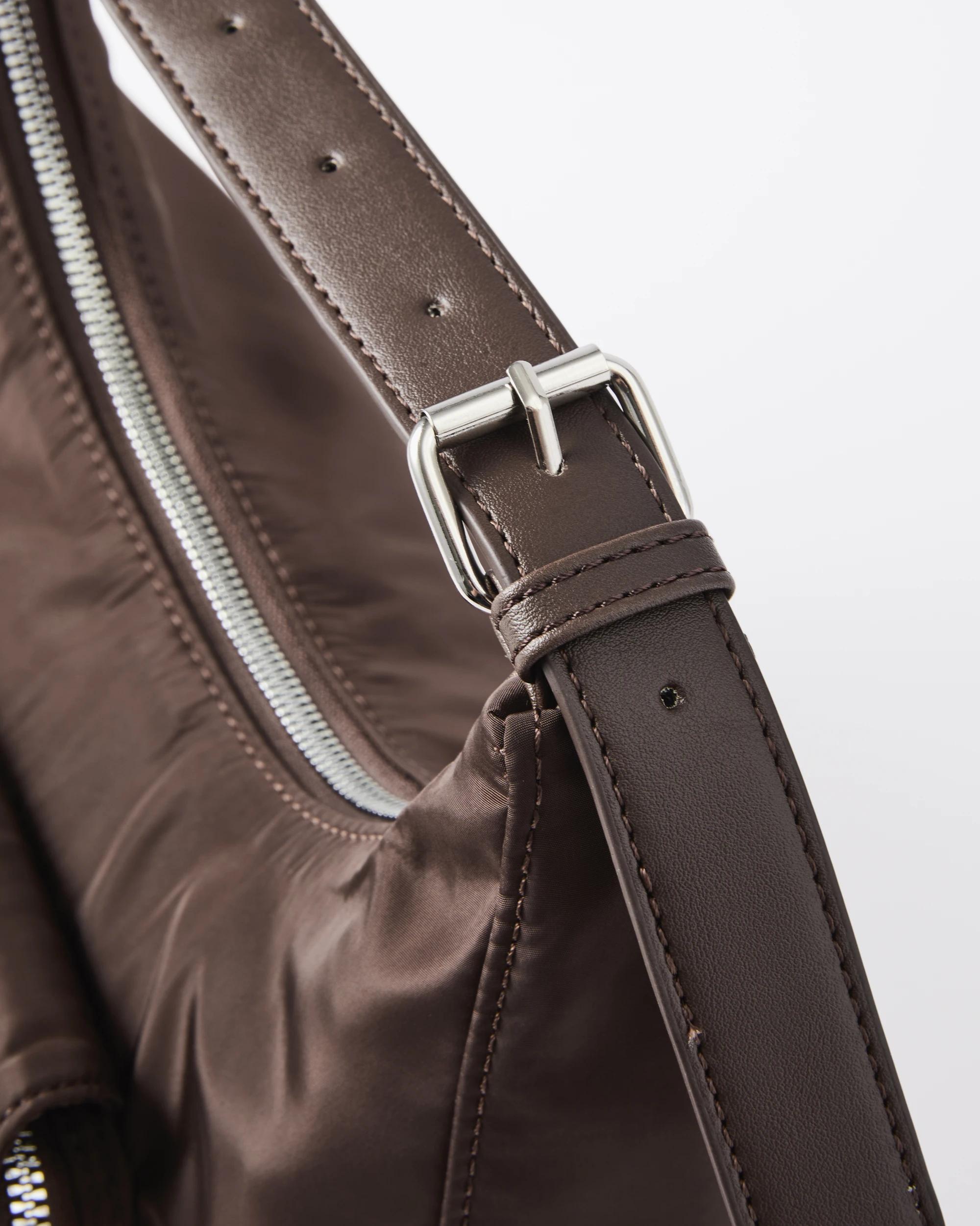 4 Nylon Pocket Crossbody Bag Deep Fudge, 4 of 7