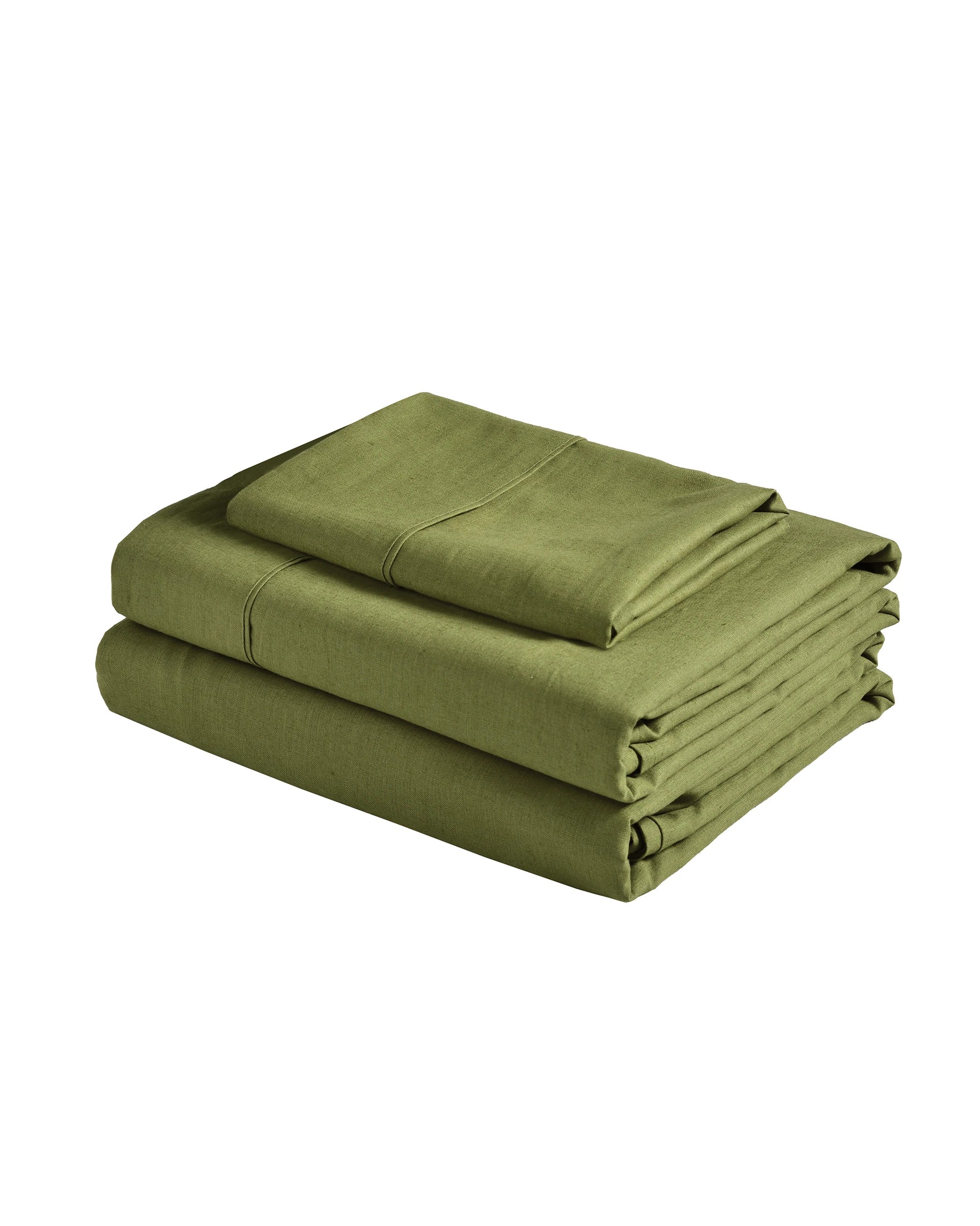 5 Dreamaker Linen Cotton Sheet Set - King Single Bed - Olive, 5 of 7