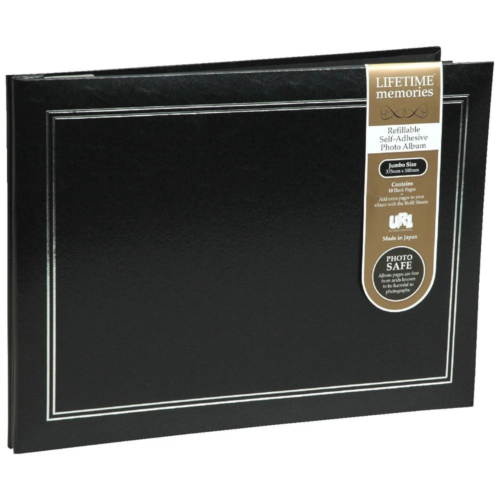 8 NCL Self Adhesive Jumbo Album Plain Black, 8 of 8