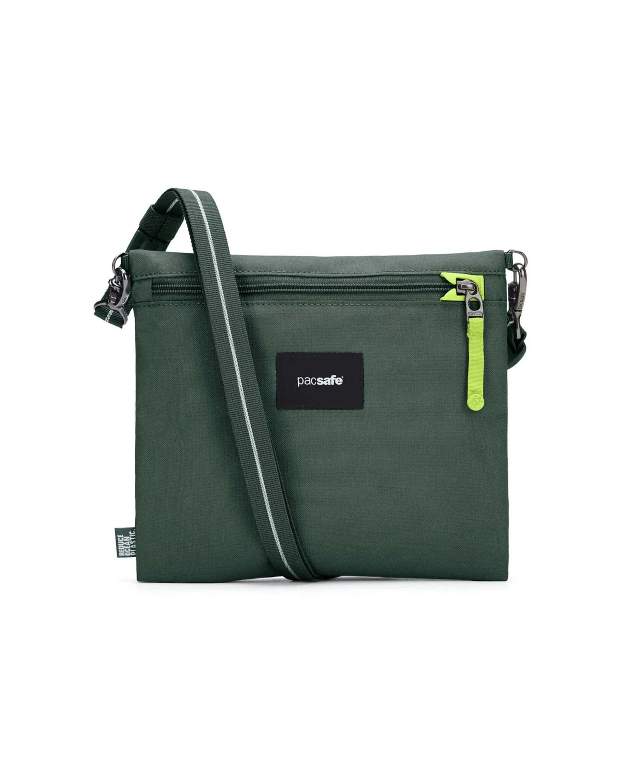1 Pacsafe Go Anti-Theft Crossbody Pouch Recycled Polyester Adjustable Strap Spruce - Green, 1 of 8