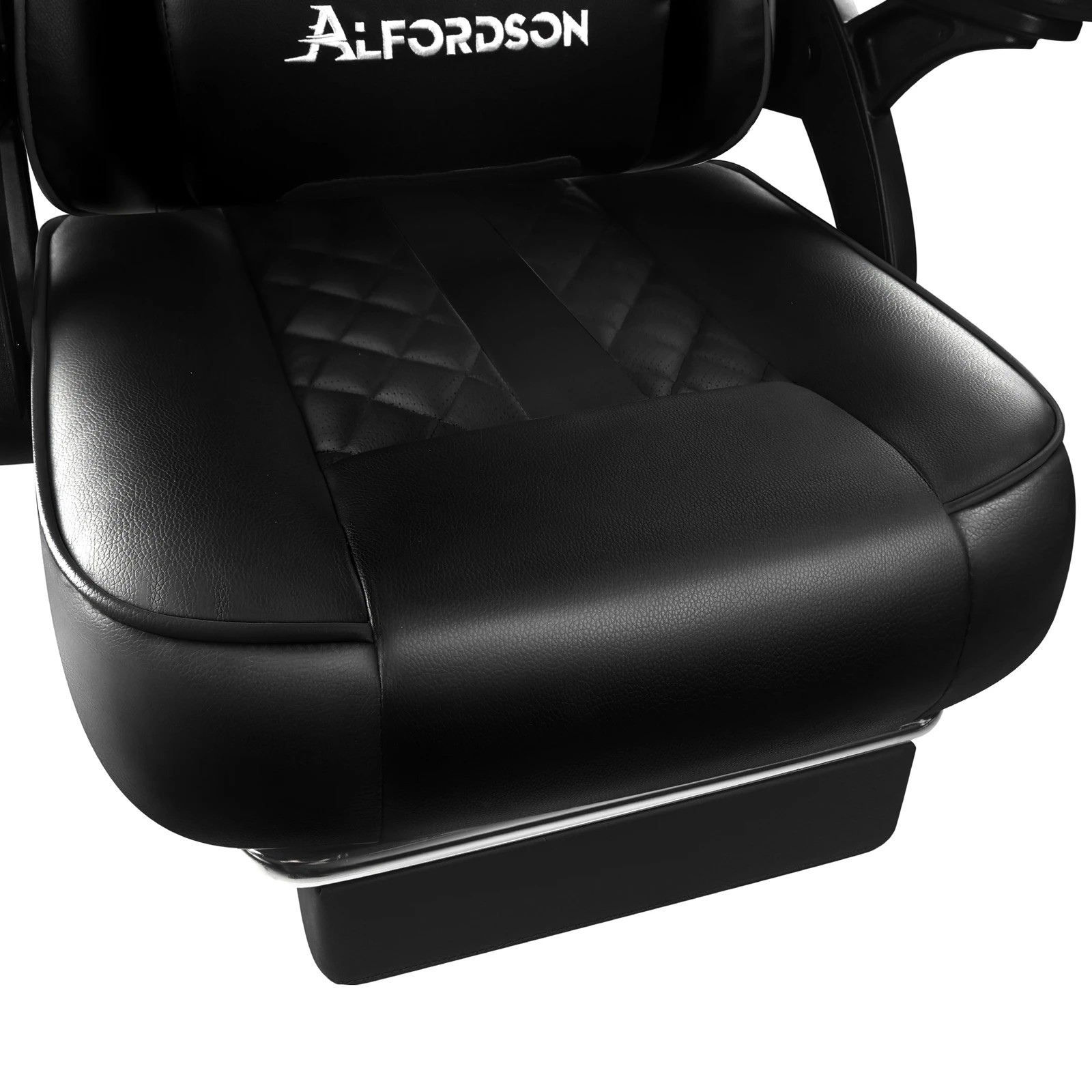 5 Alfordson Gaming Office Chair Massage Computer Footrest Seat Leather - All Black, 5 of 10