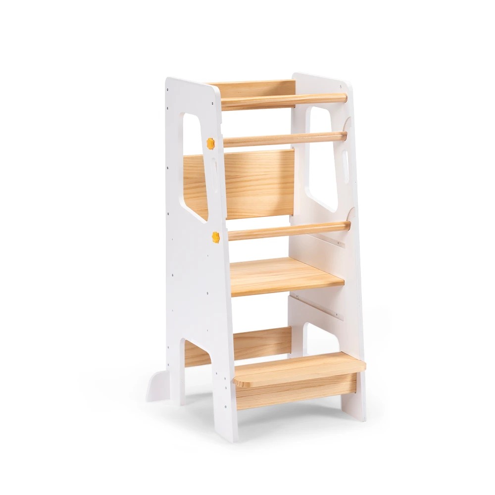 1 PlayPals Toddler Learning Tower Adjustable Step Stool Kitchen Helper - White, 1 of 3