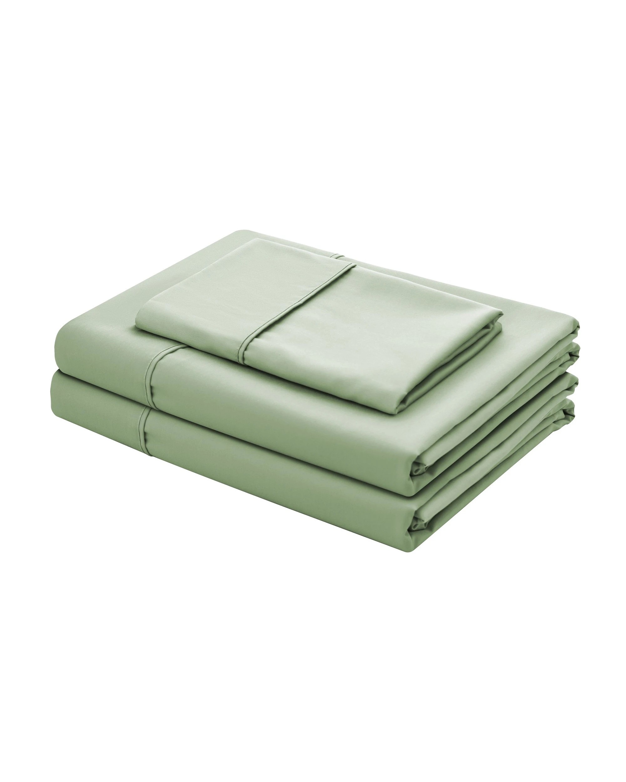 6 Serene 400TC Bamboo Cotton Sateen Sheet Set - Single Bed - Sage, 6 of 6