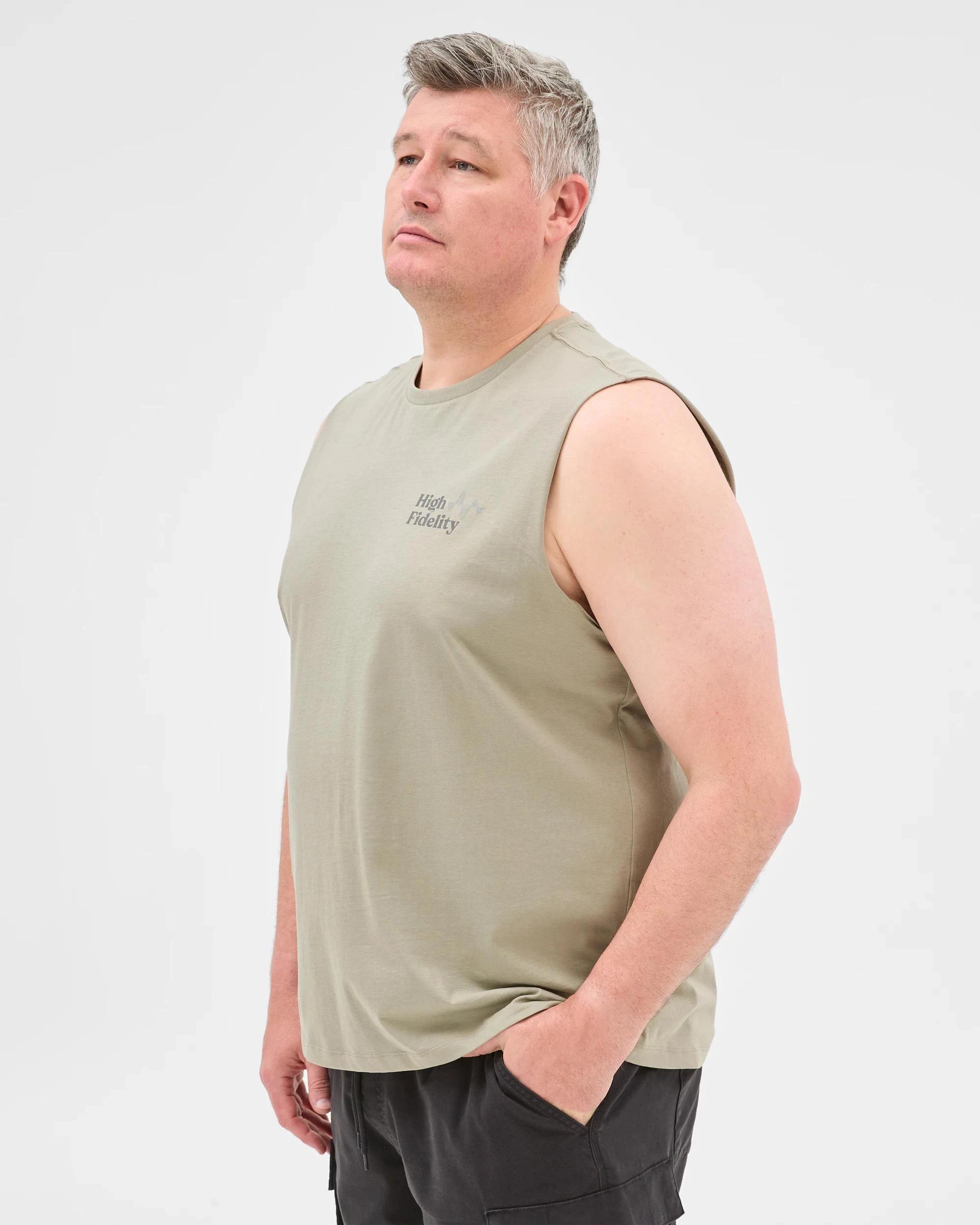 3 Target Man Plus Plus Size Australian Cotton Blend Tank Top PUTTY SOUND, 3 of 6