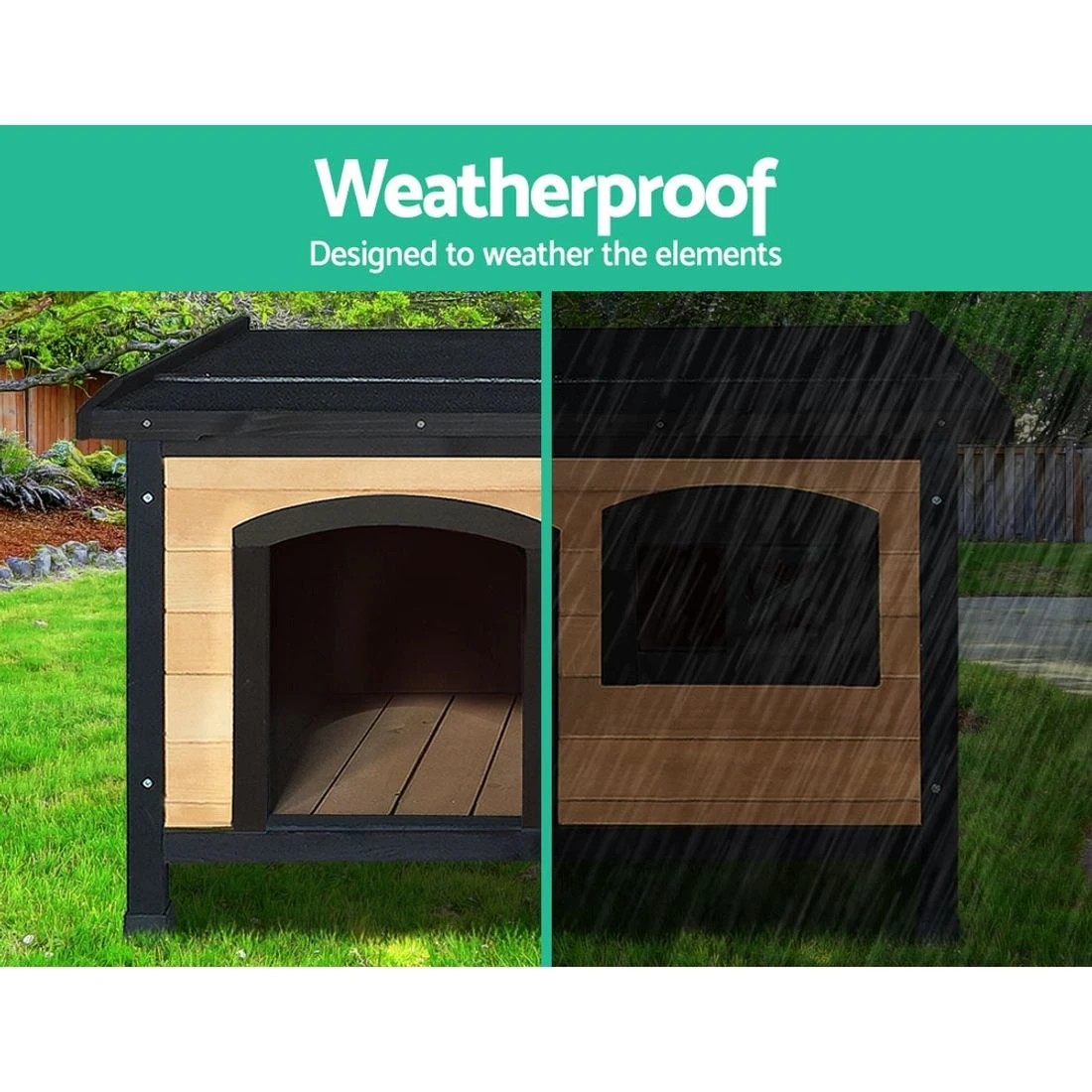 4 i.Pet Dog Kennel Extra Large Wooden Outdoor Indoor Puppy Pet House - Multi, 4 of 8