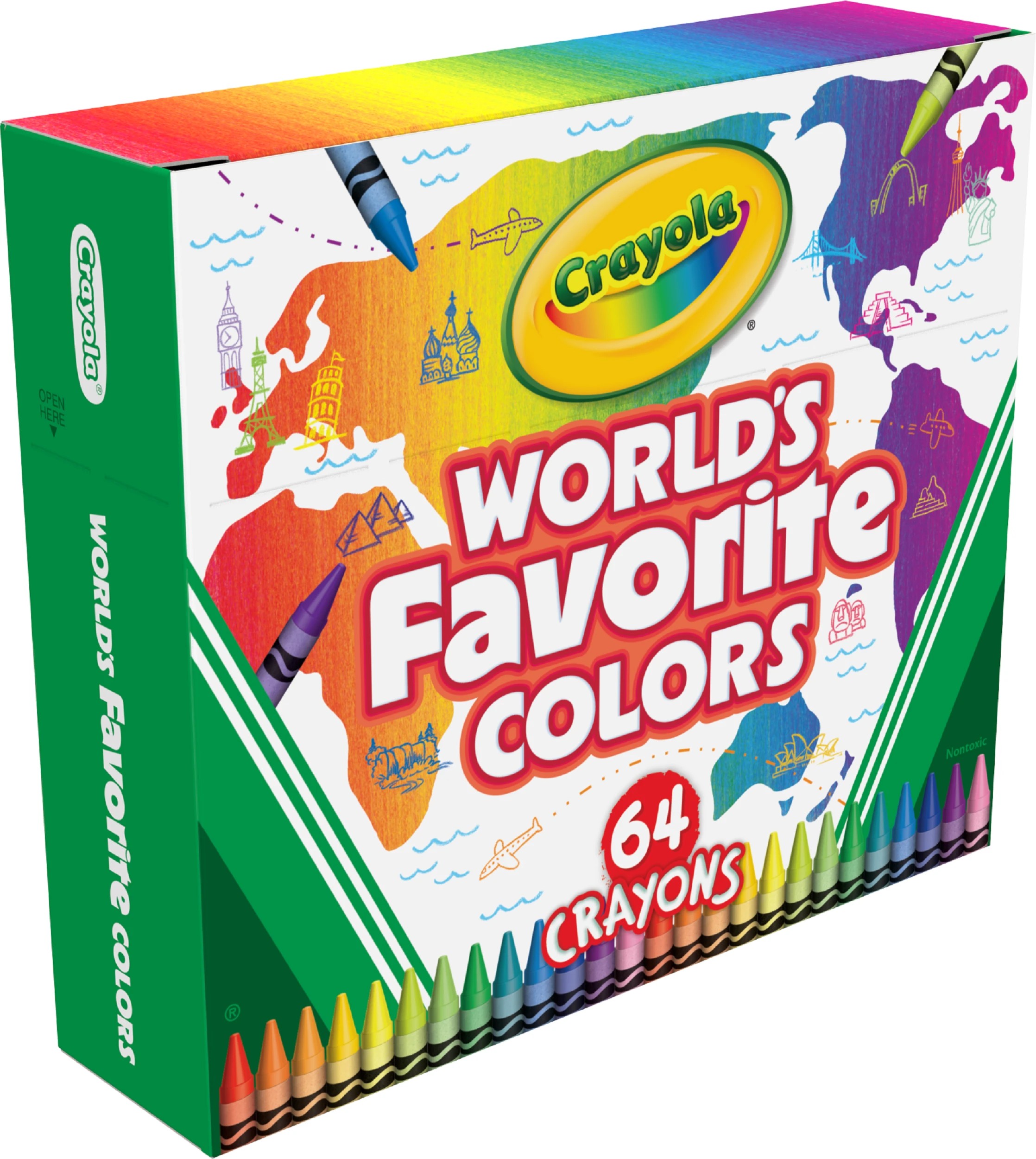 2 Crayola 64 Pack World's Favourite Colours Crayons, 2 of 5