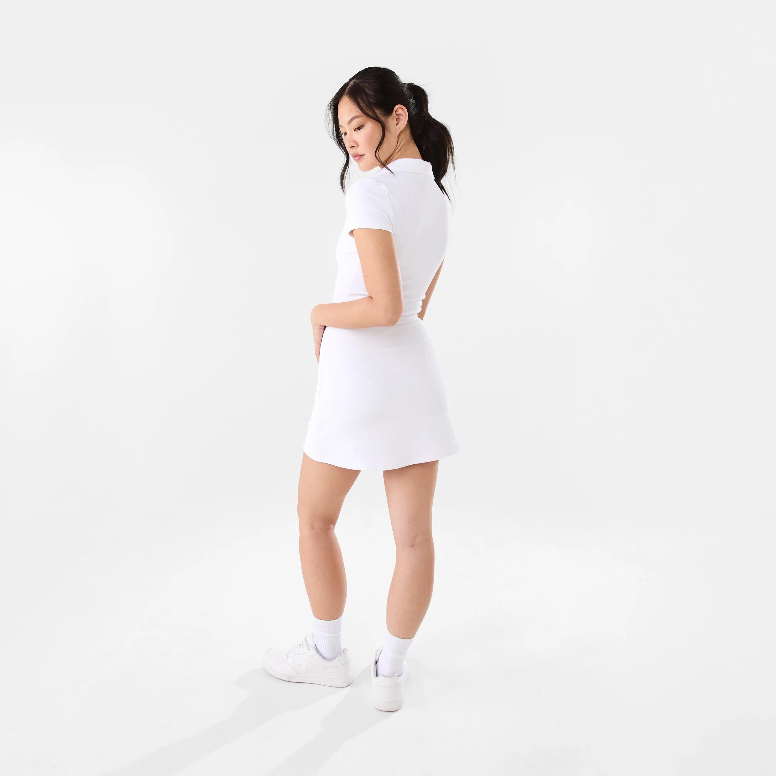 4 Active Womens Rib V-Skort White, 4 of 7