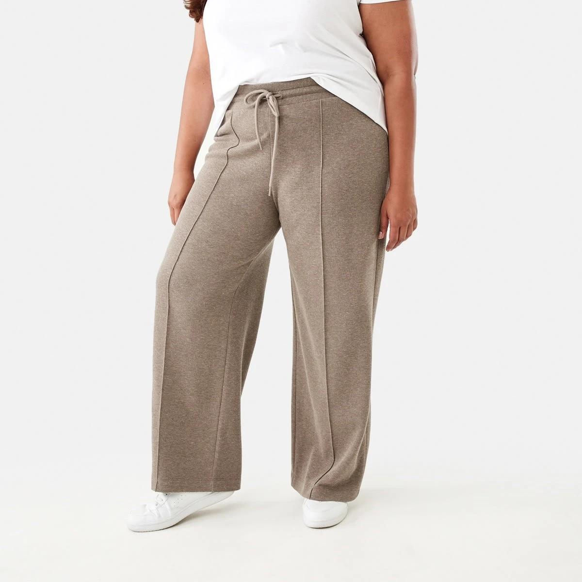 2 Curve Wide Leg Knit Pants Taupe Mrl, 2 of 5