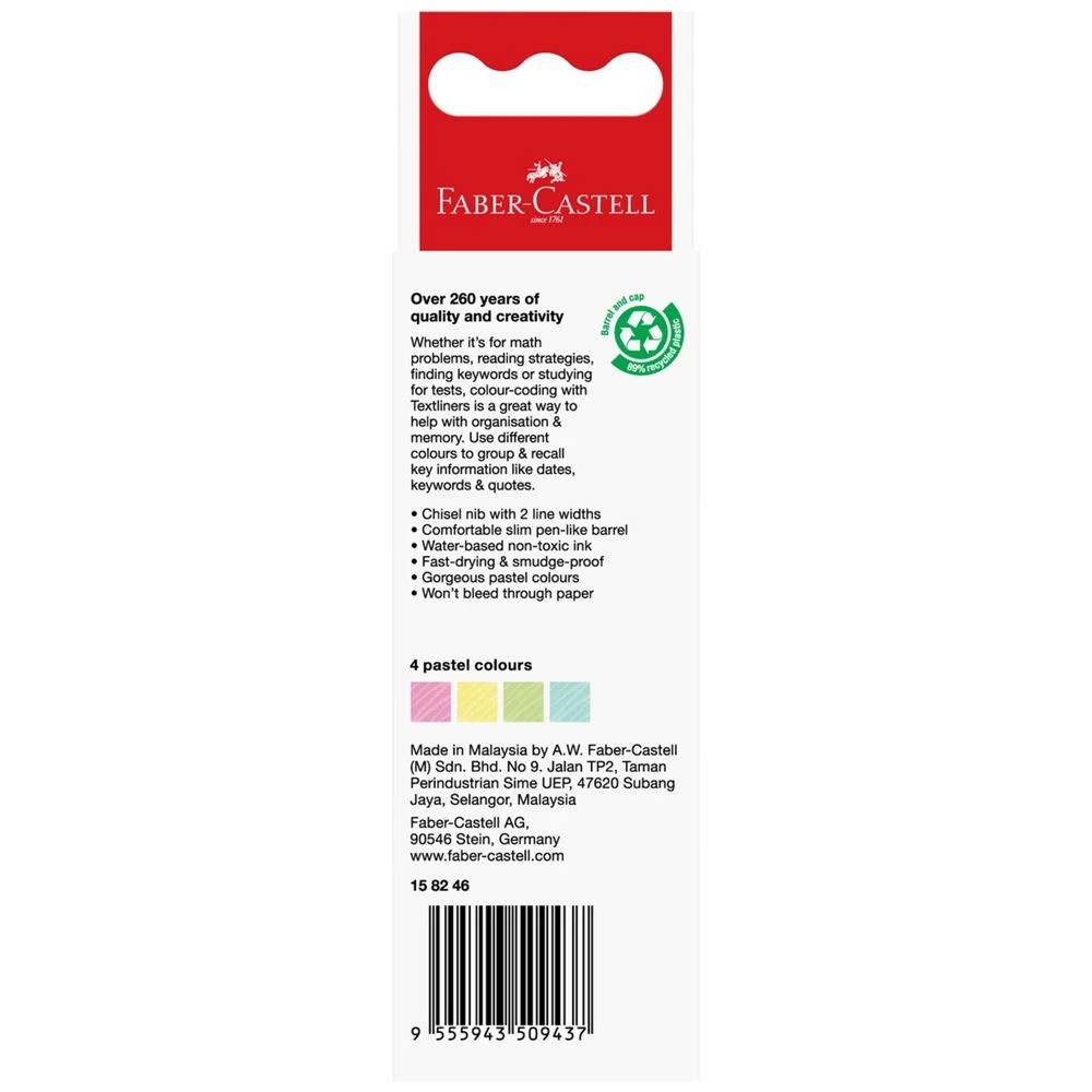 7 Faber-Castell Textliner 38 Highlighter Pastel Assorted 4 Pack, 7 of 7