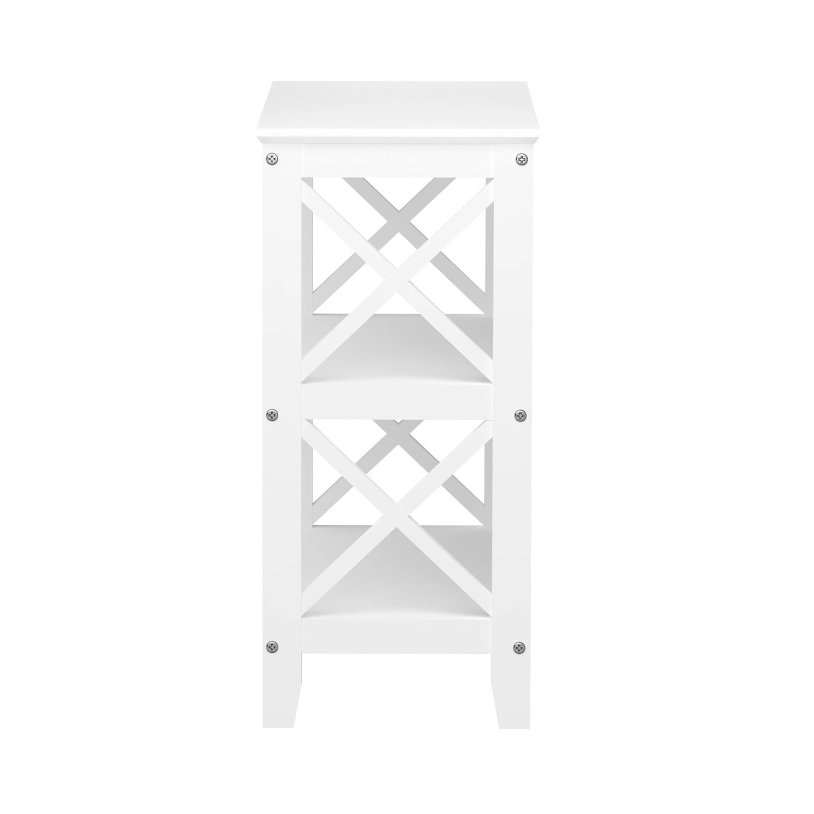 6 Oikiture 3-tier Console Table X-design Wood Sofa Table Hall Side Entry
 - White, 6 of 10