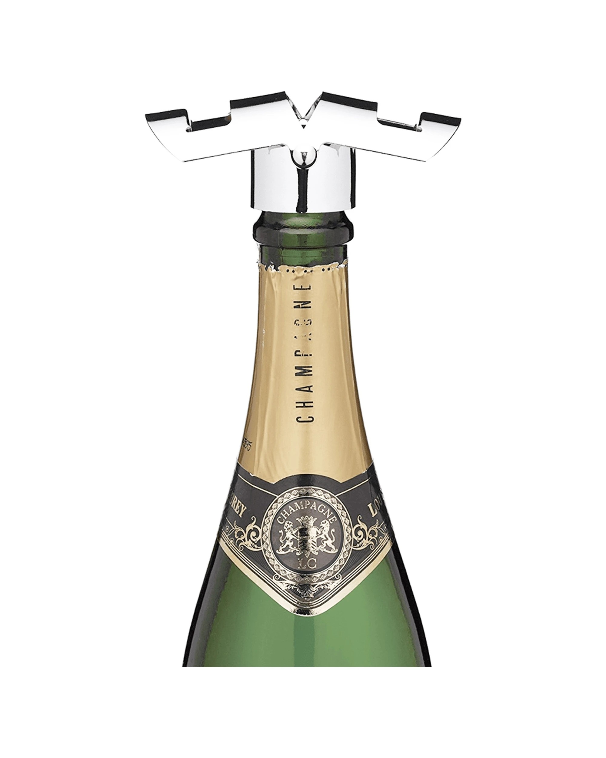 2 Barcraft 2PK Champagne & Prosecco Wine Stopper - Silver, 2 of 3