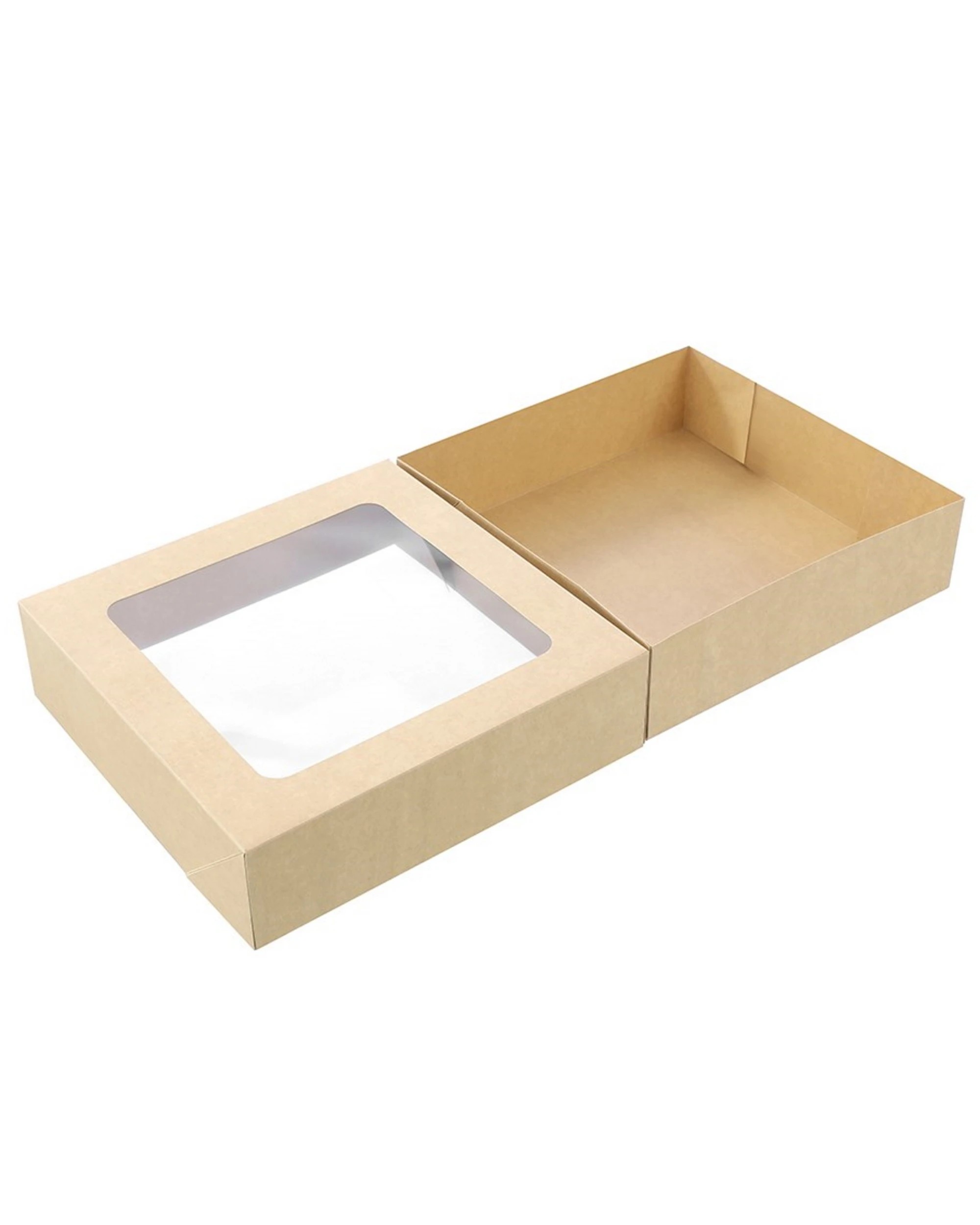 3 Lemon & Lime Lemon & Lime Eco Kraft Grazing Boxes with Lids 30cm x 30cm x 8cm Pack of 3, 3 of 4