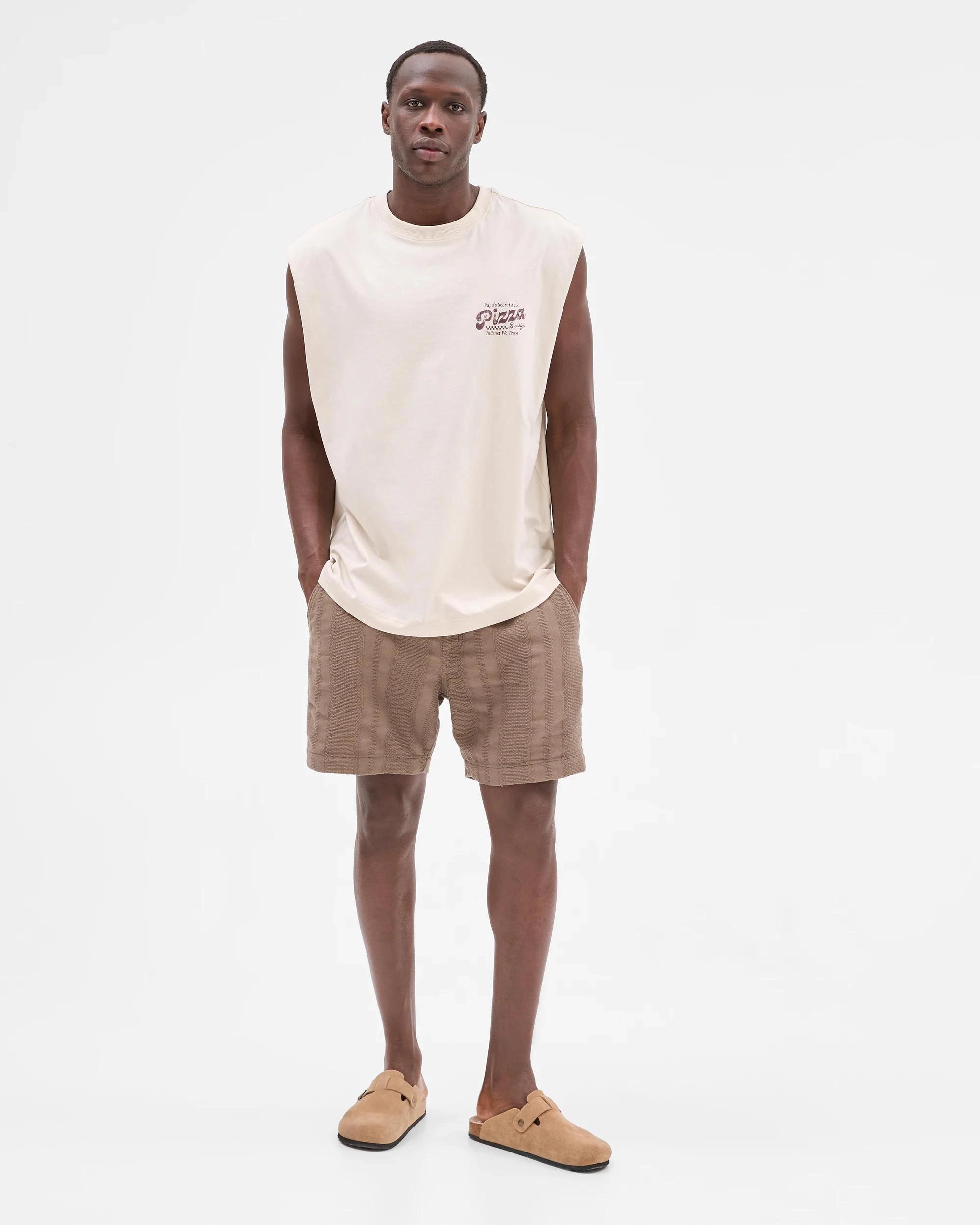 2 Commons Australian Cotton Graphic Tank Top PIZZA WHITE, 2 of 5