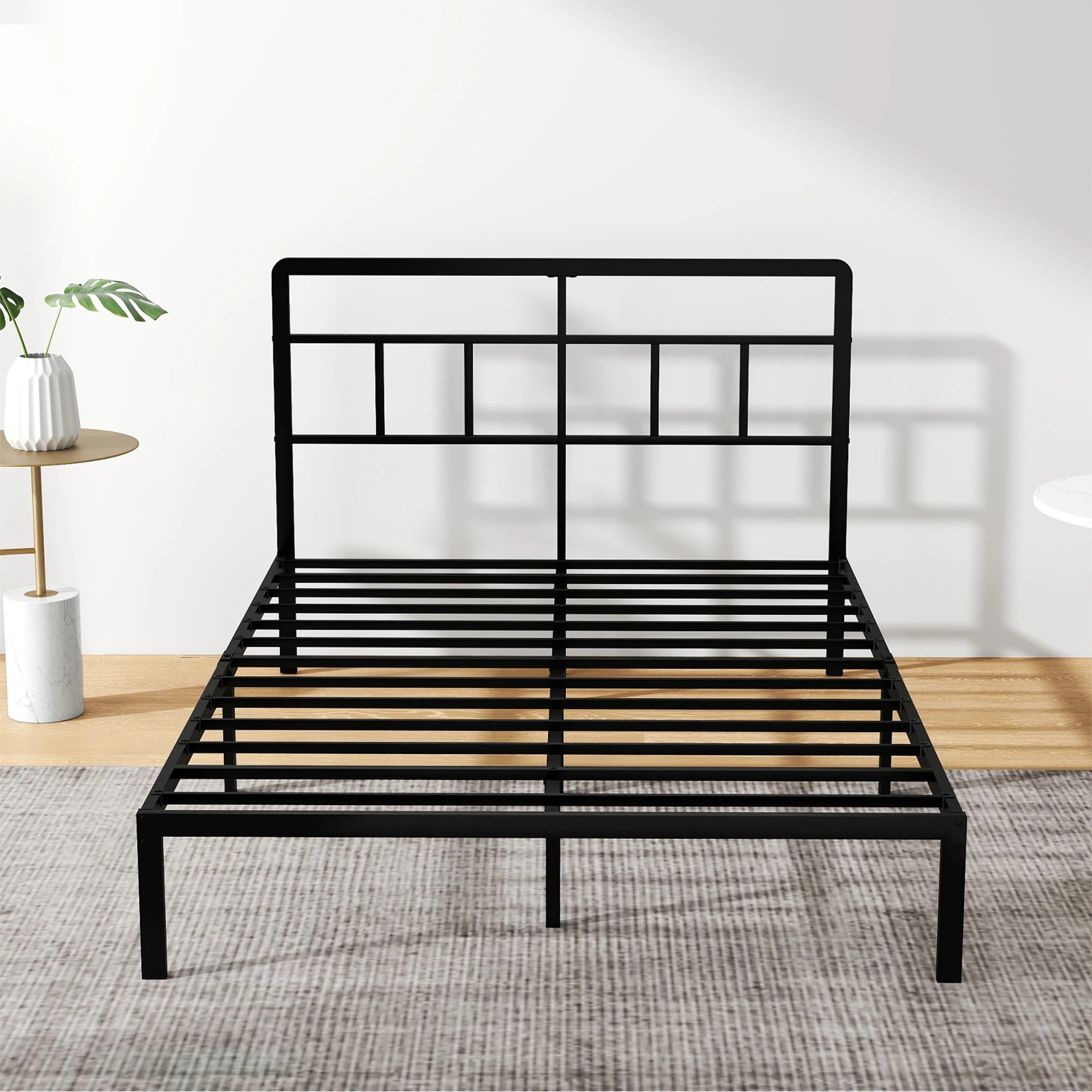 7 Levede Double Bed Frame Metal Base Platform Headboard Heavy Duty Mass Storage, 7 of 9