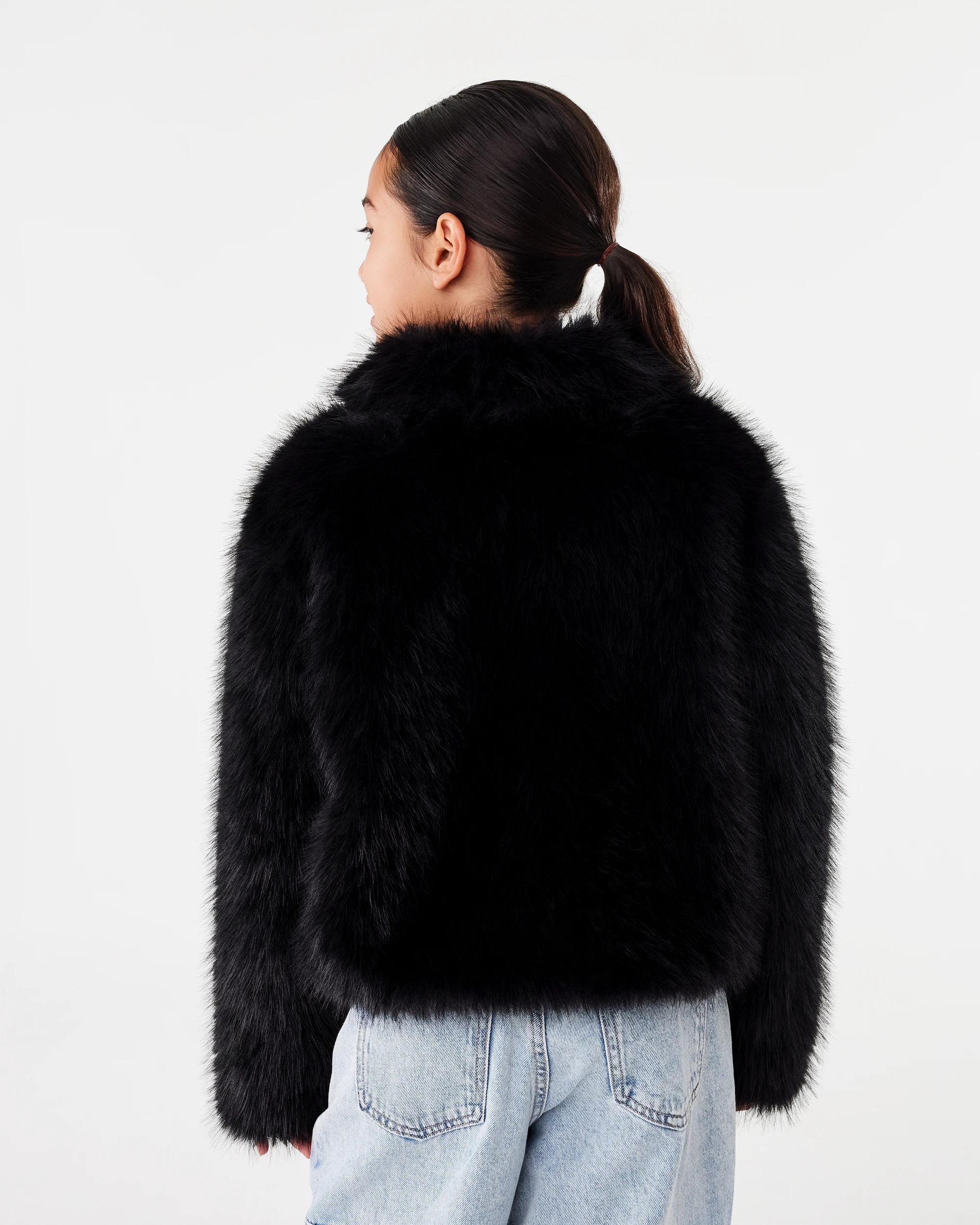 3 Faux Fur Jacket Black, 3 of 8
