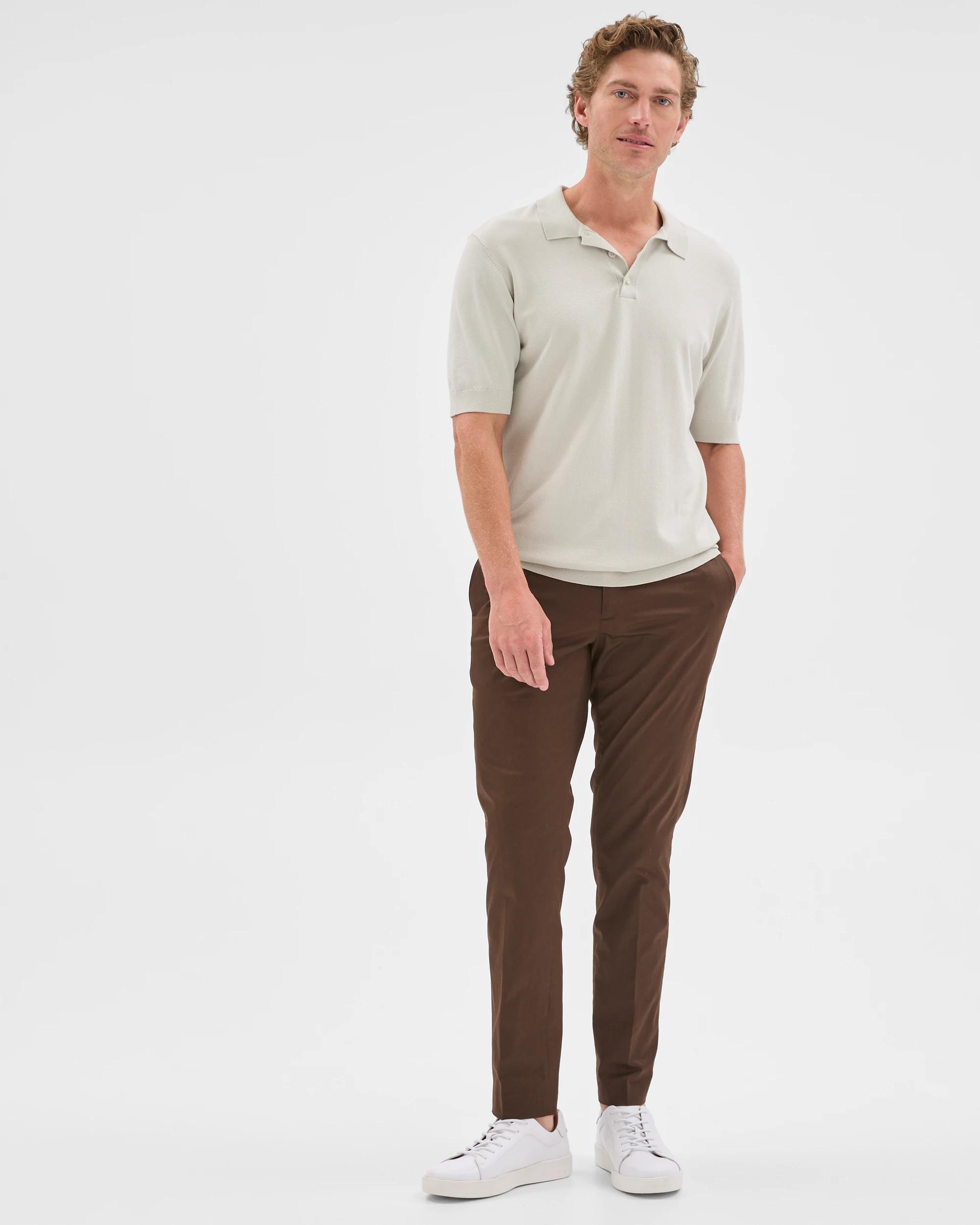 2 Tailored Chino Pants - Preview DARK CHOCOLATE, 2 of 7