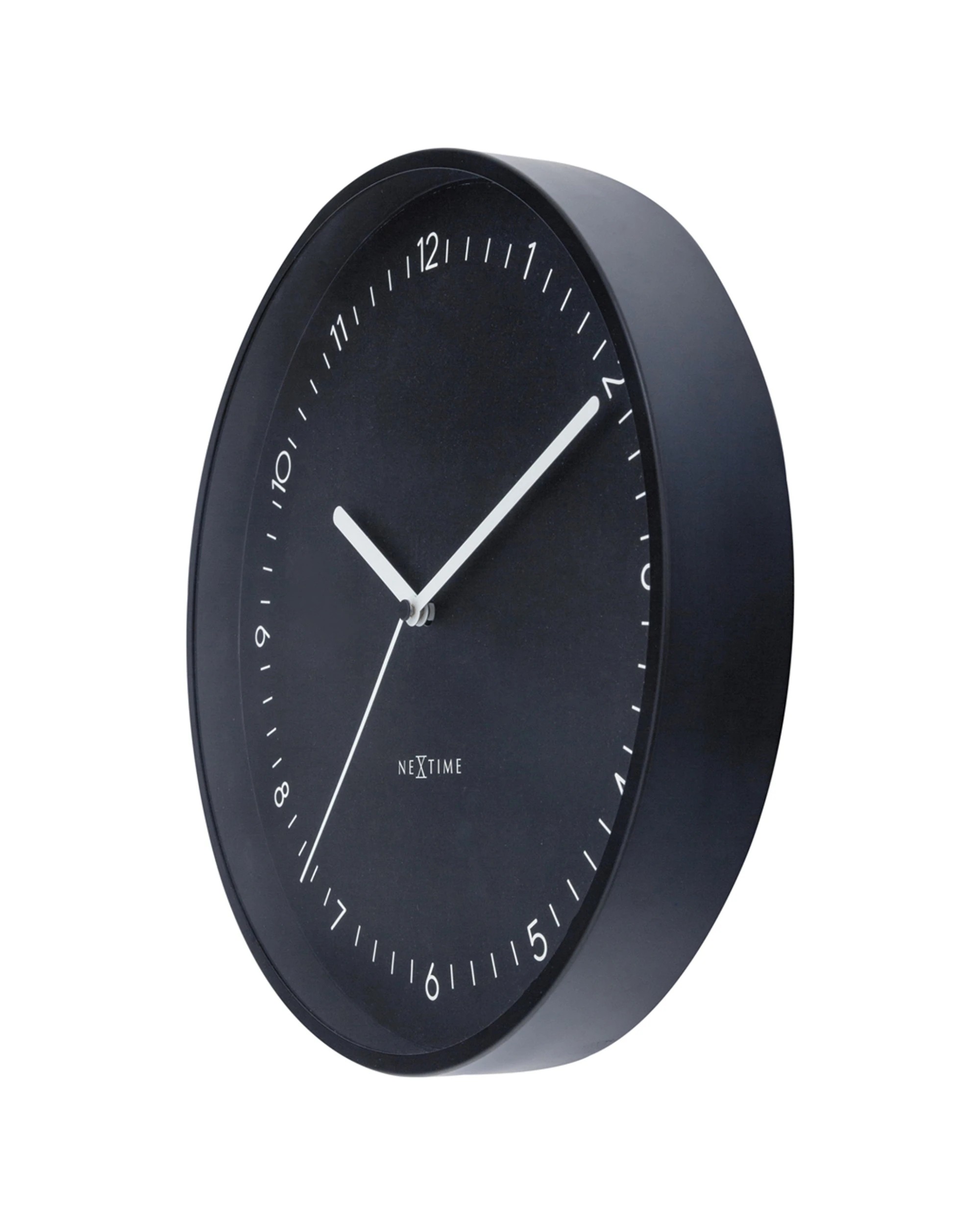 3 NeXtime Berlin 30cm Wall Clock Silent Sweep Matt Aluminium Case Modern Design - Black, 3 of 5