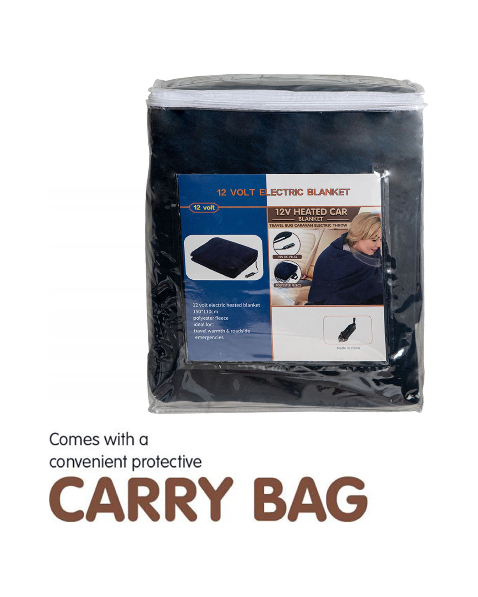 4 Laura Hill Heated Electric Car Blanket 150x110cm 12v - Blue
 - Single Bed, 4 of 5